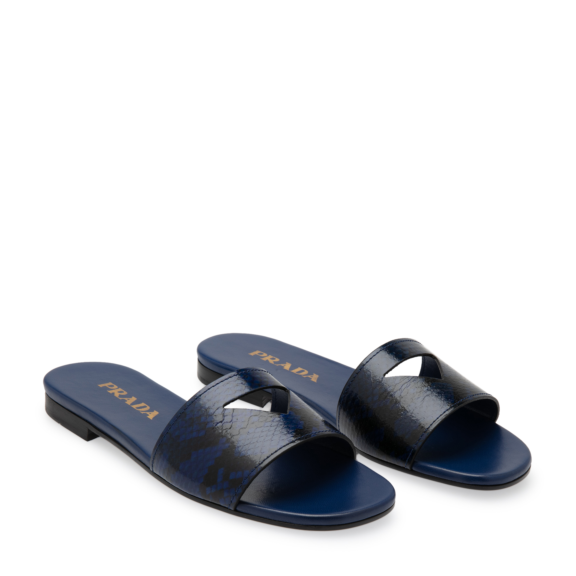 

Cut-out leather sandals, Blue