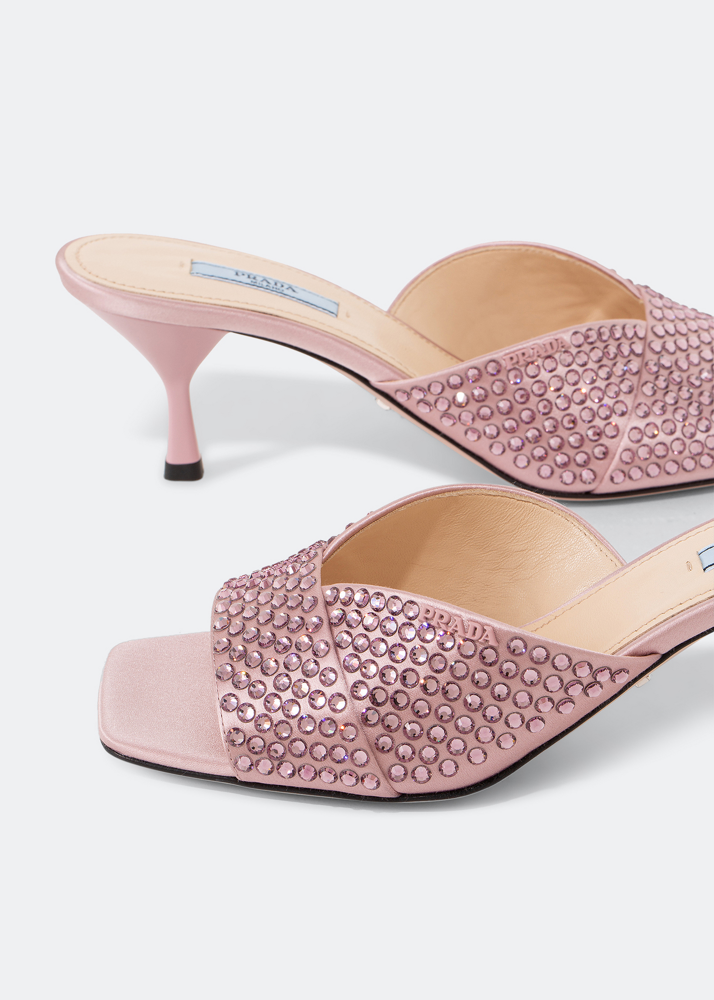 

Satin mules, Pink