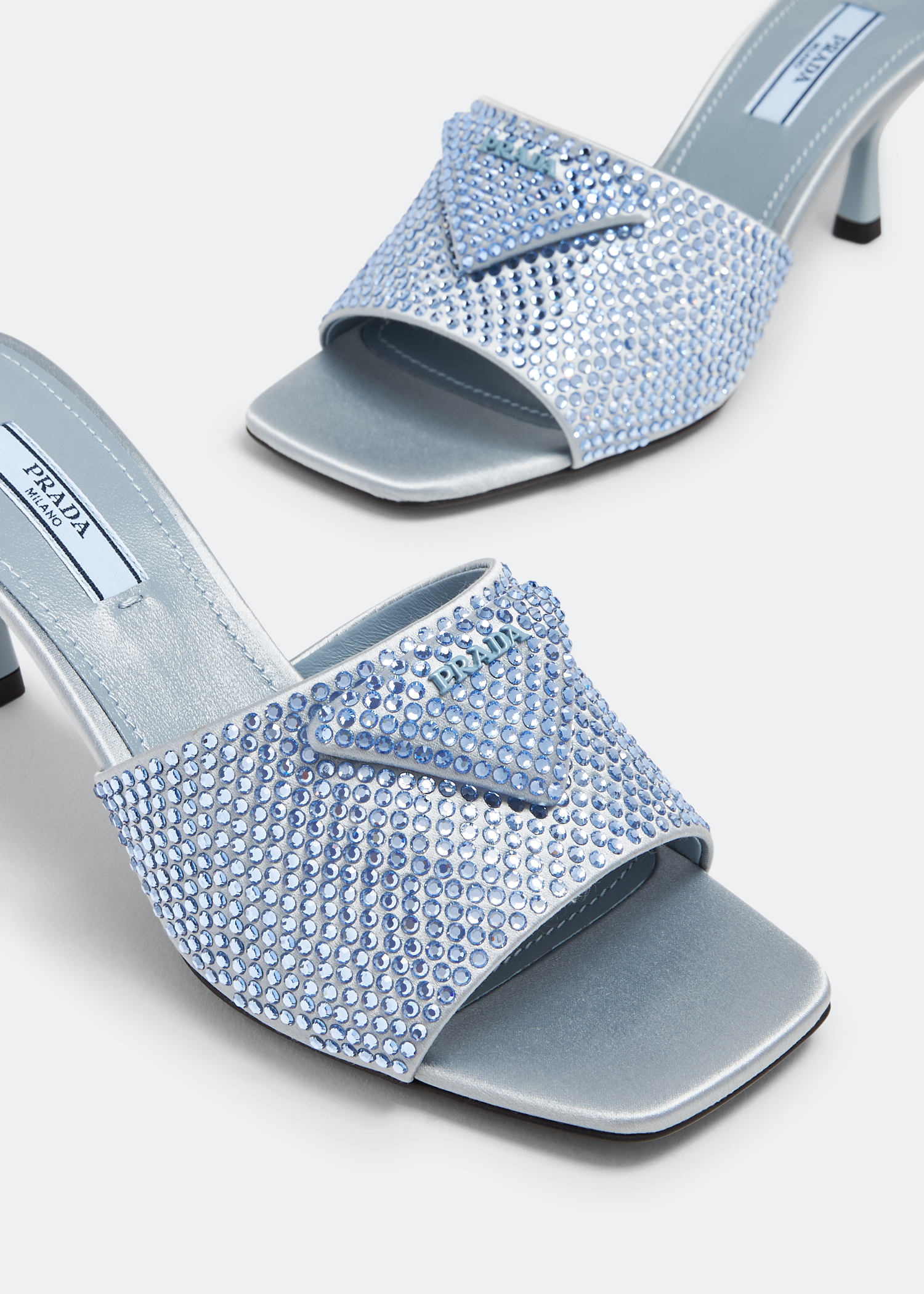 

Satin crystal sandals, Blue