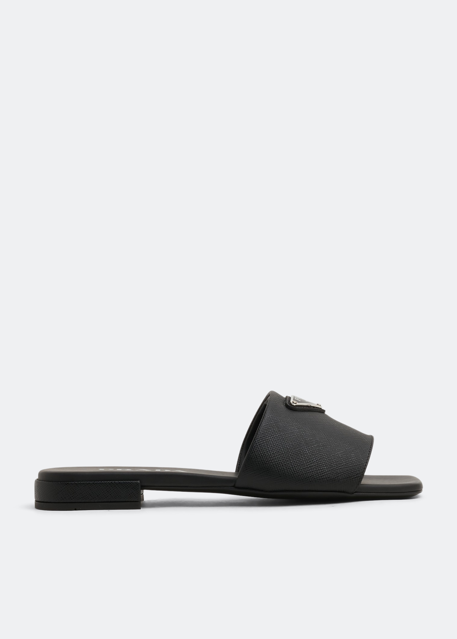 

Saffiano leather sandals, Black