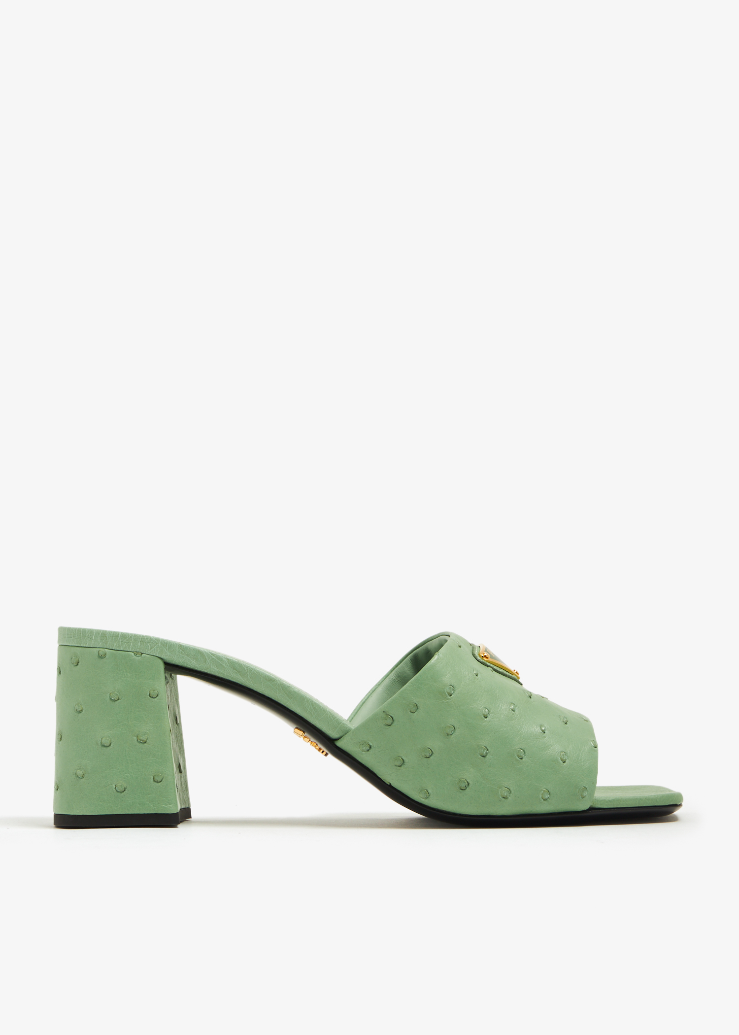 

Ostrich leather sandals, Green