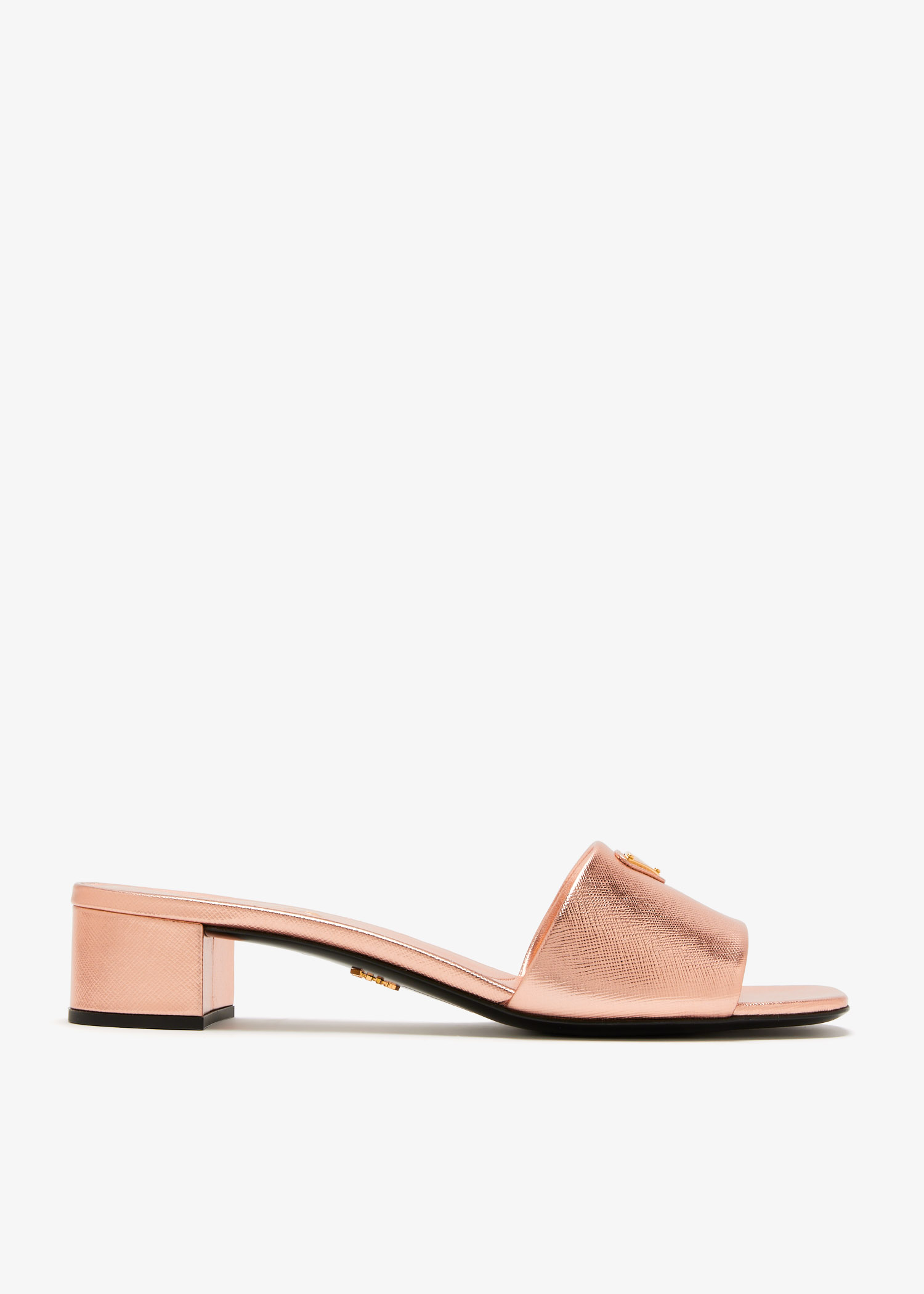 

Saffiano patent leather sandals, Metallic