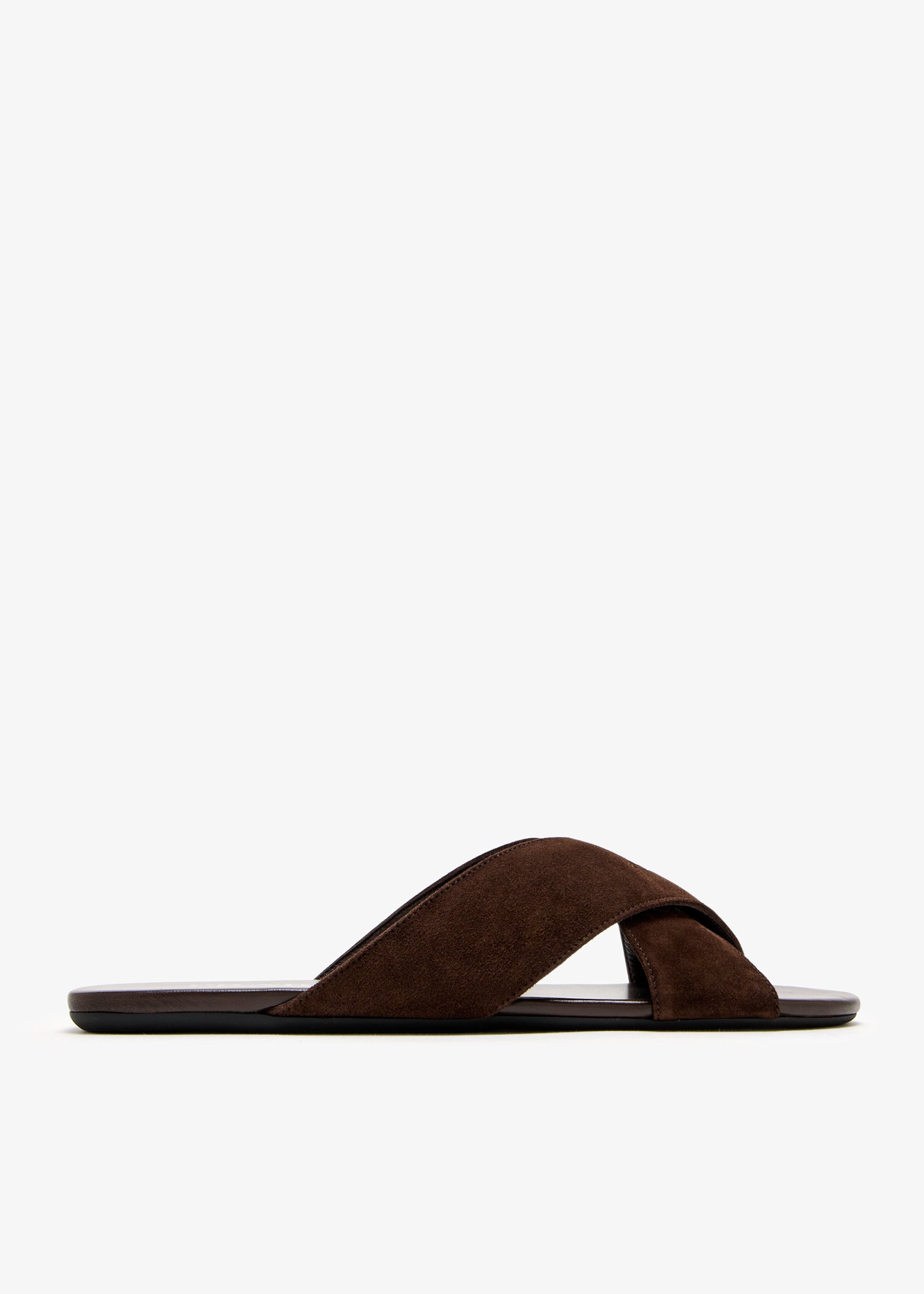

Suede crisscross sandals, Brown