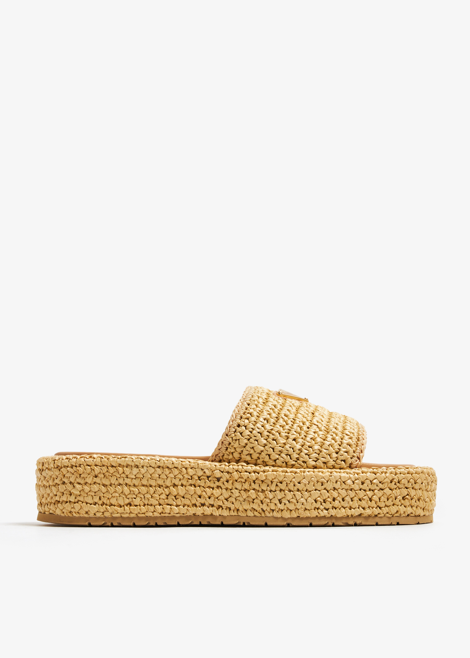 

Crochet flatform slides, Beige