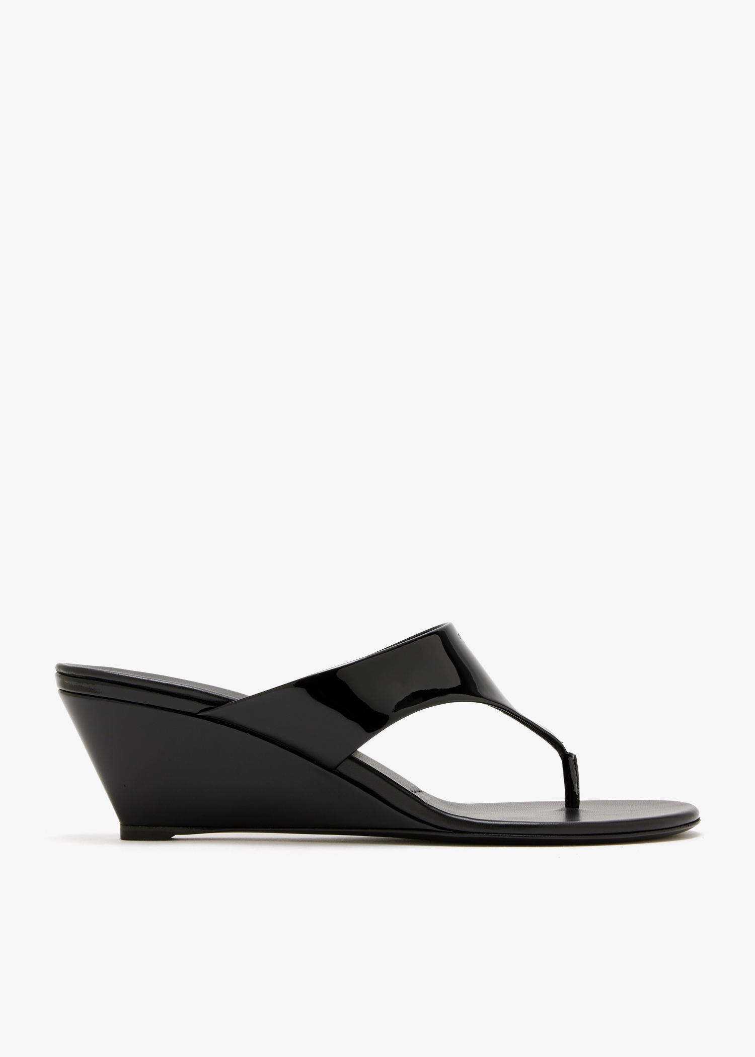 

Patent leather thong sandals, Black