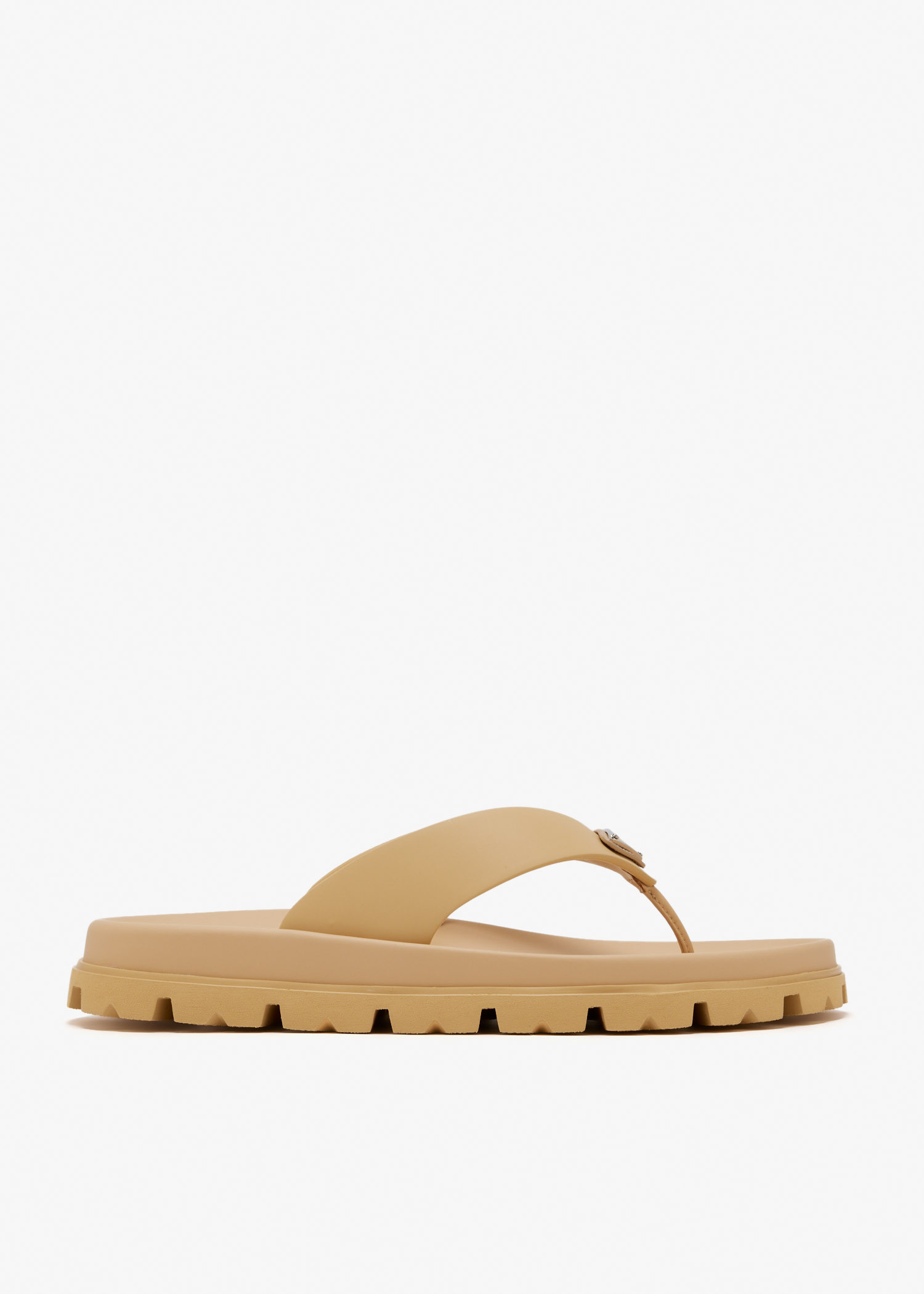 

Rubber thong sandals, Beige