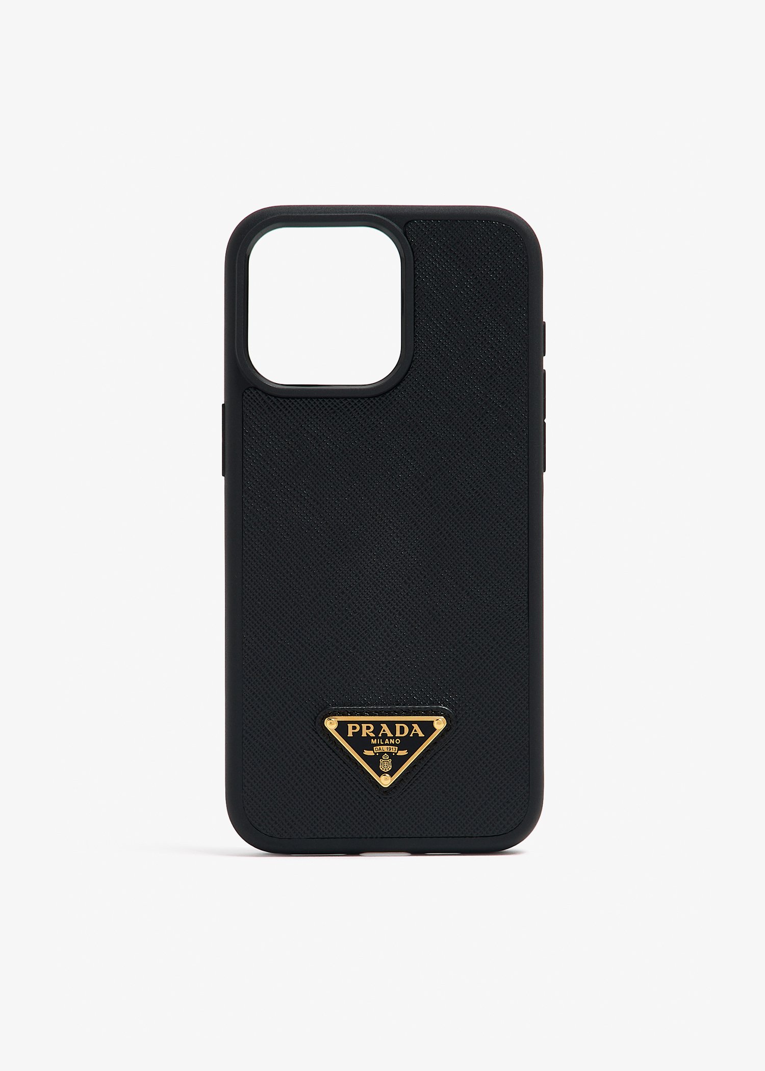 

iPhone 15 Pro saffiano leather cover, Black