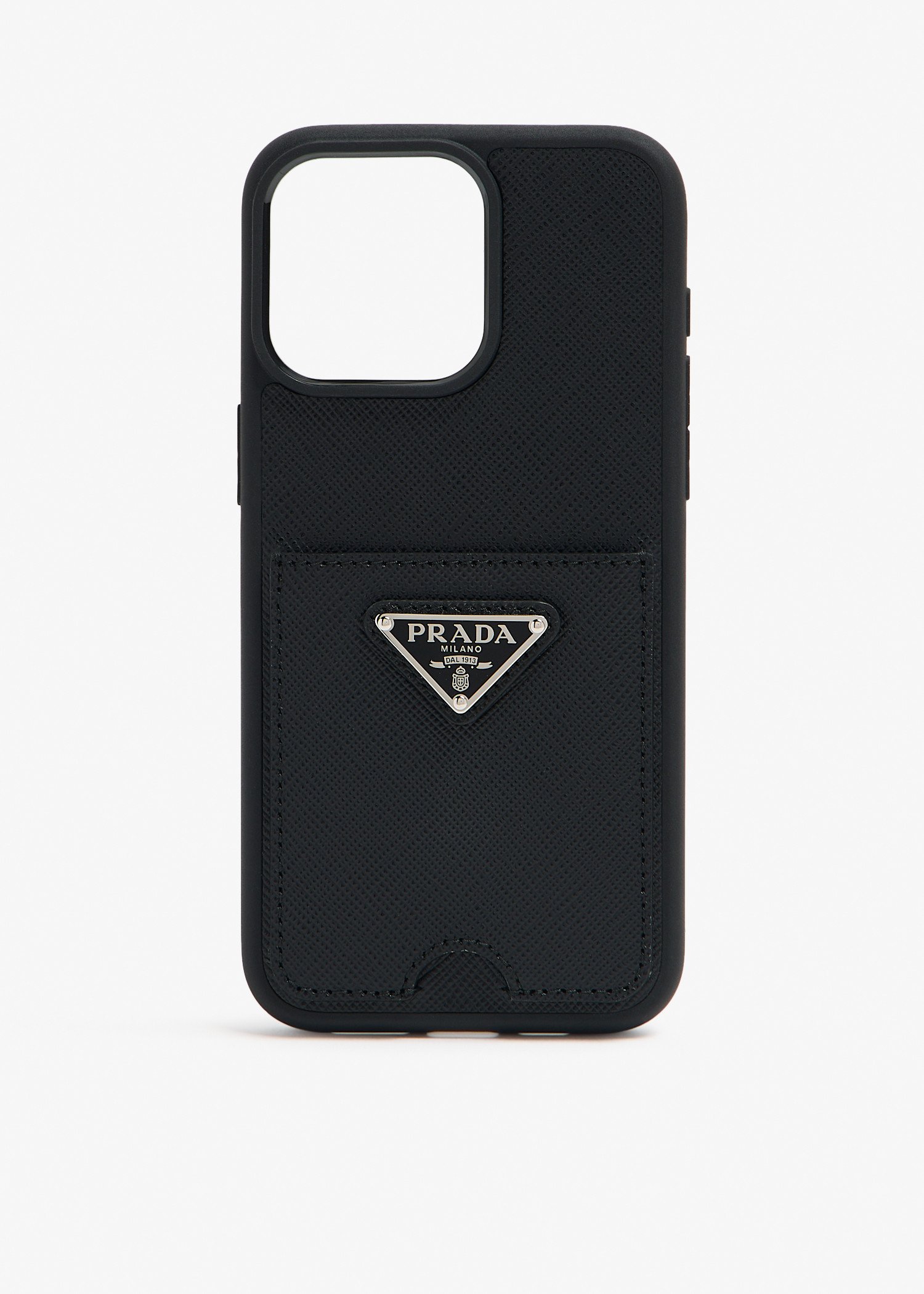 

iPhone 15 Pro Max saffiano leather cover, Black