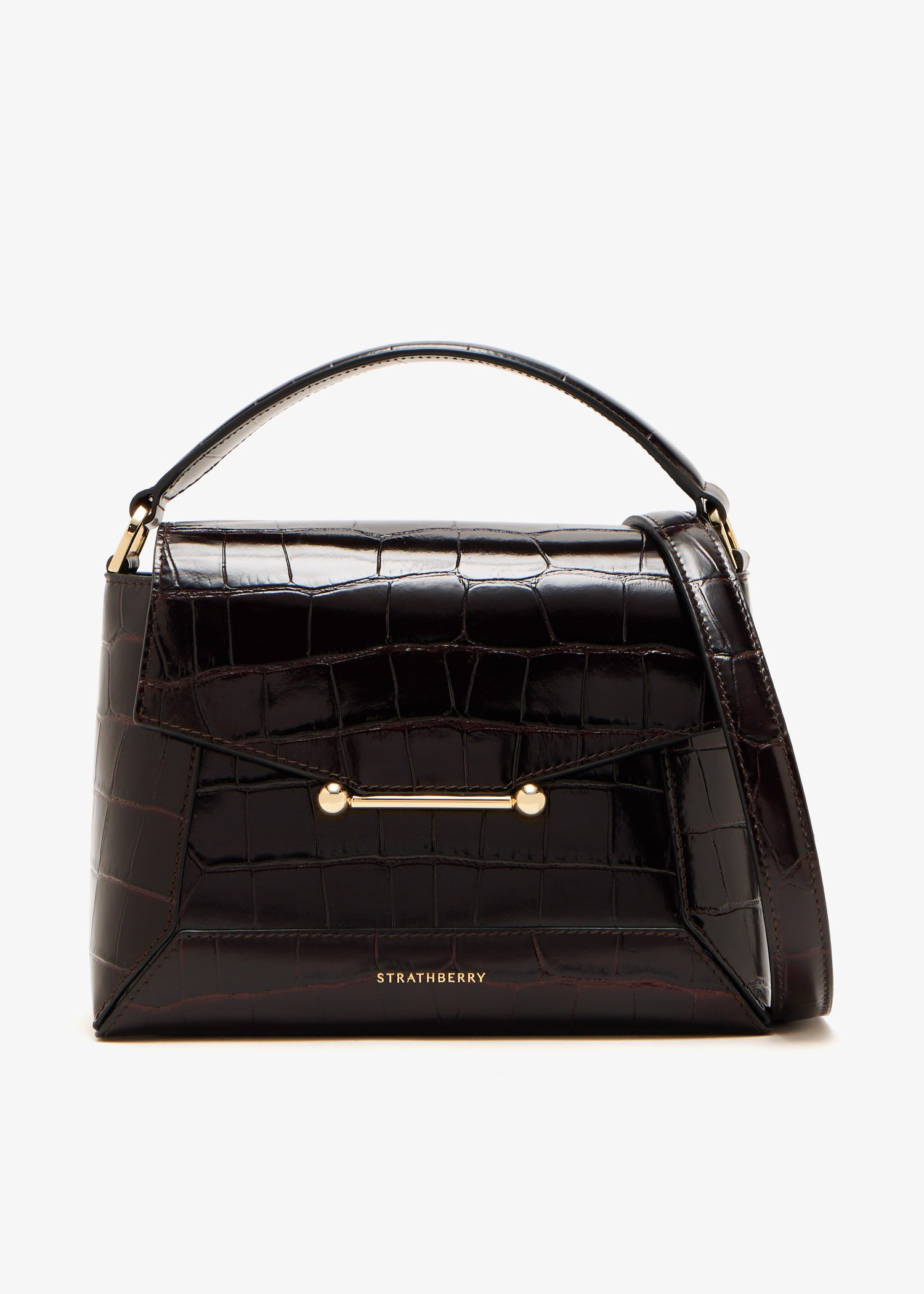 

Mosaic top handle bag, Brown