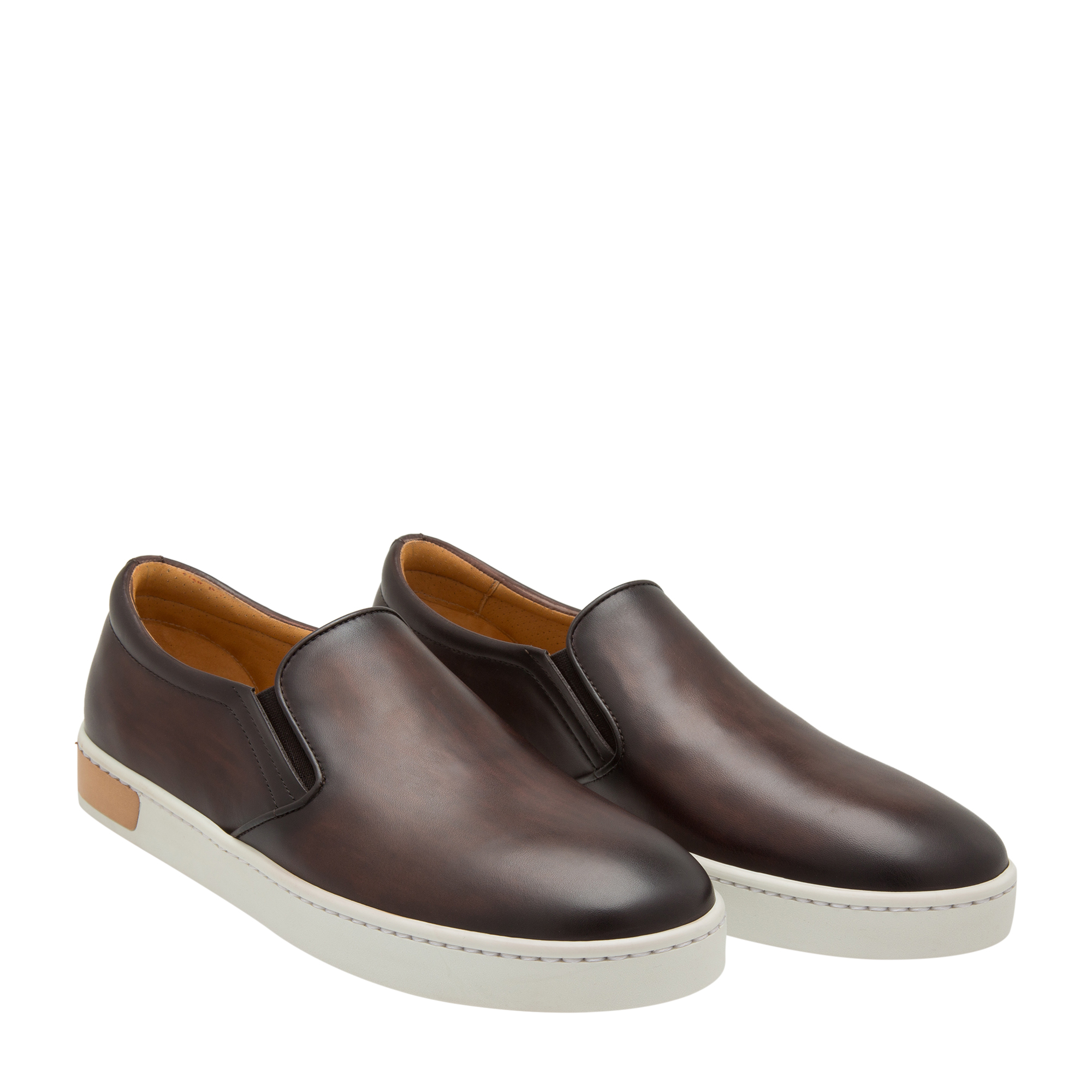 

Leather slip-on sneakers, Brown