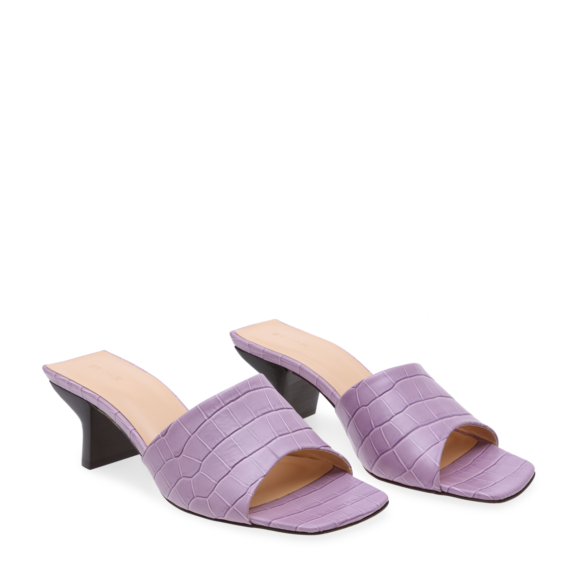 

Lily croc-effect leather sandals, Purple