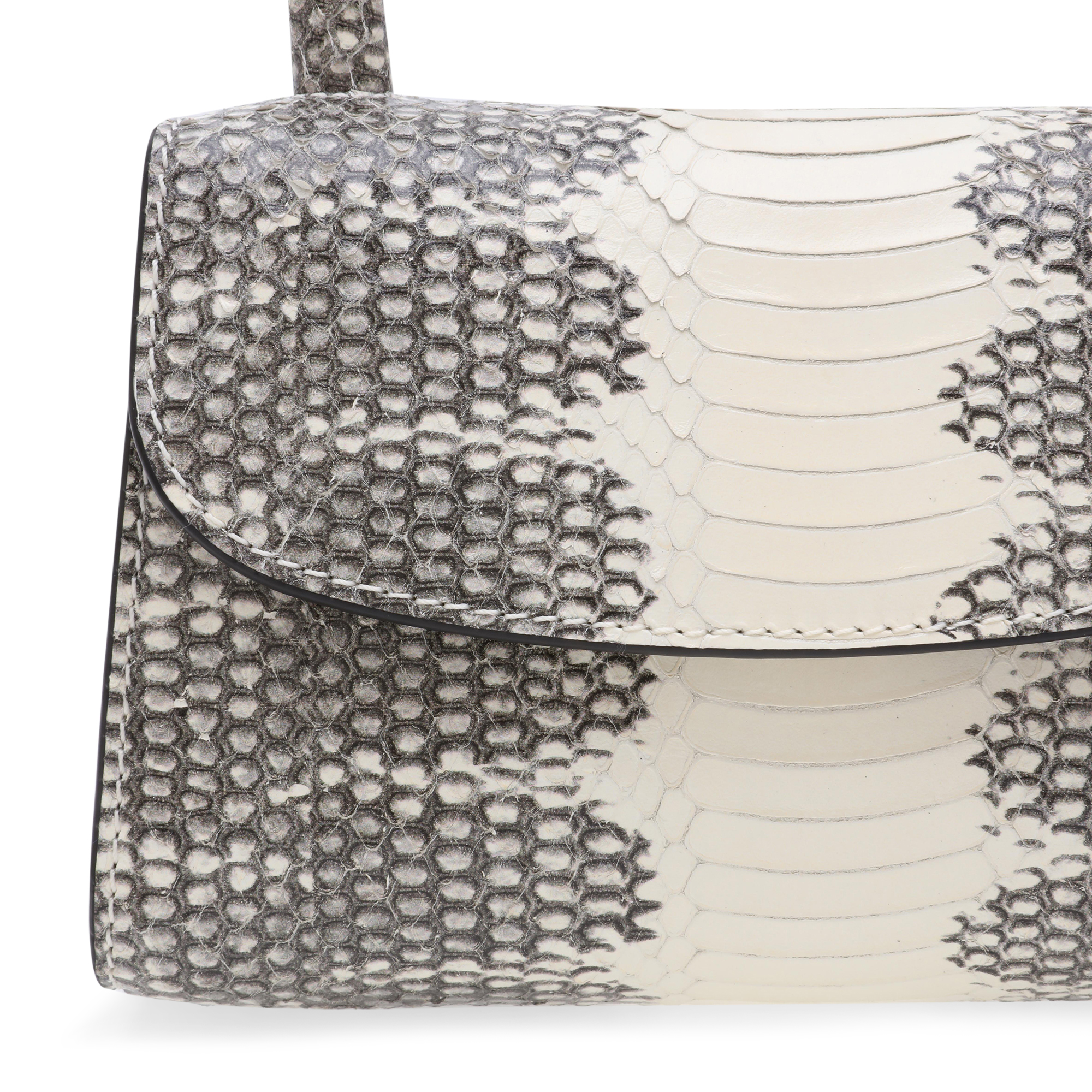 

Mini snake-effect leather bag, Animal print