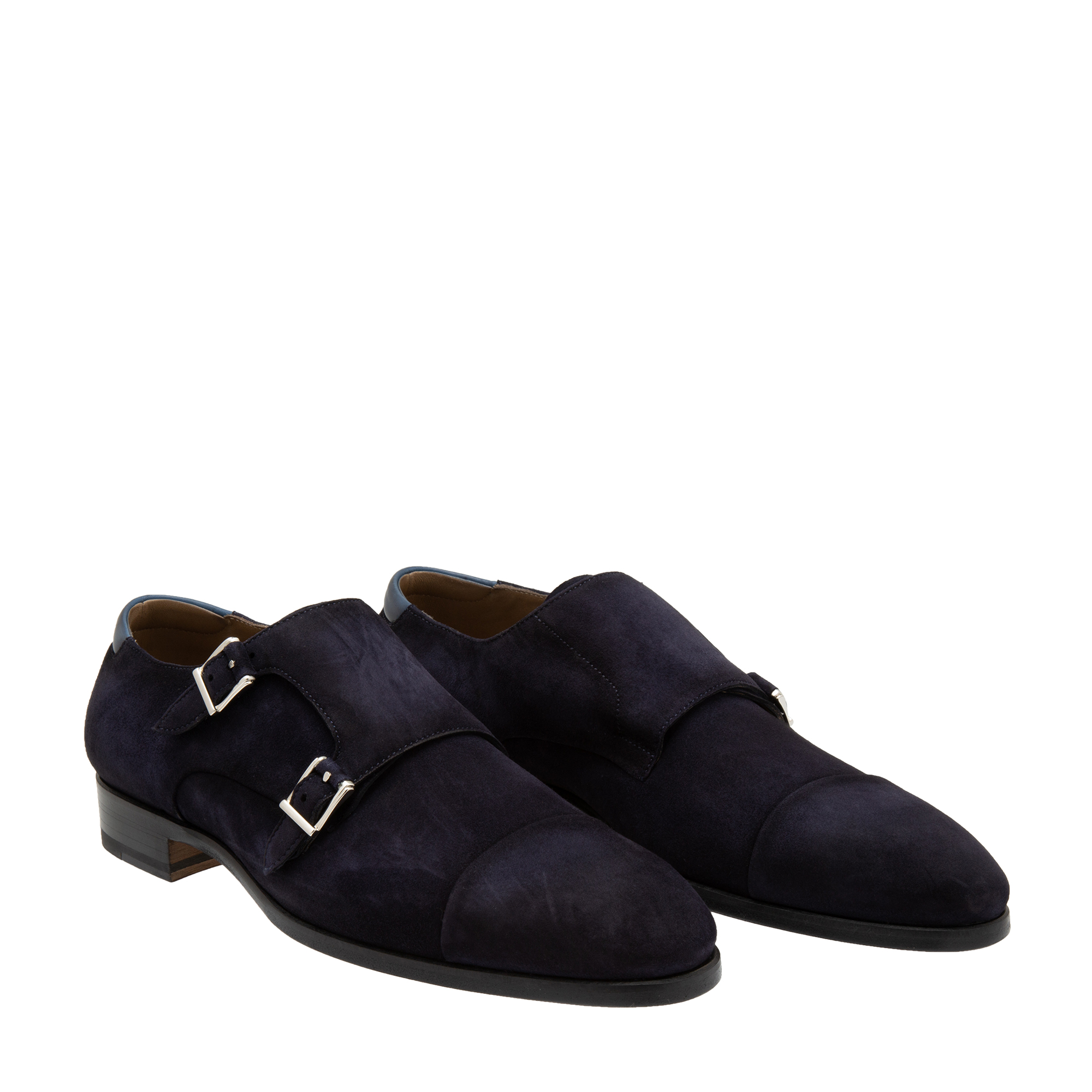 

Suede double-monk loafers, Blue