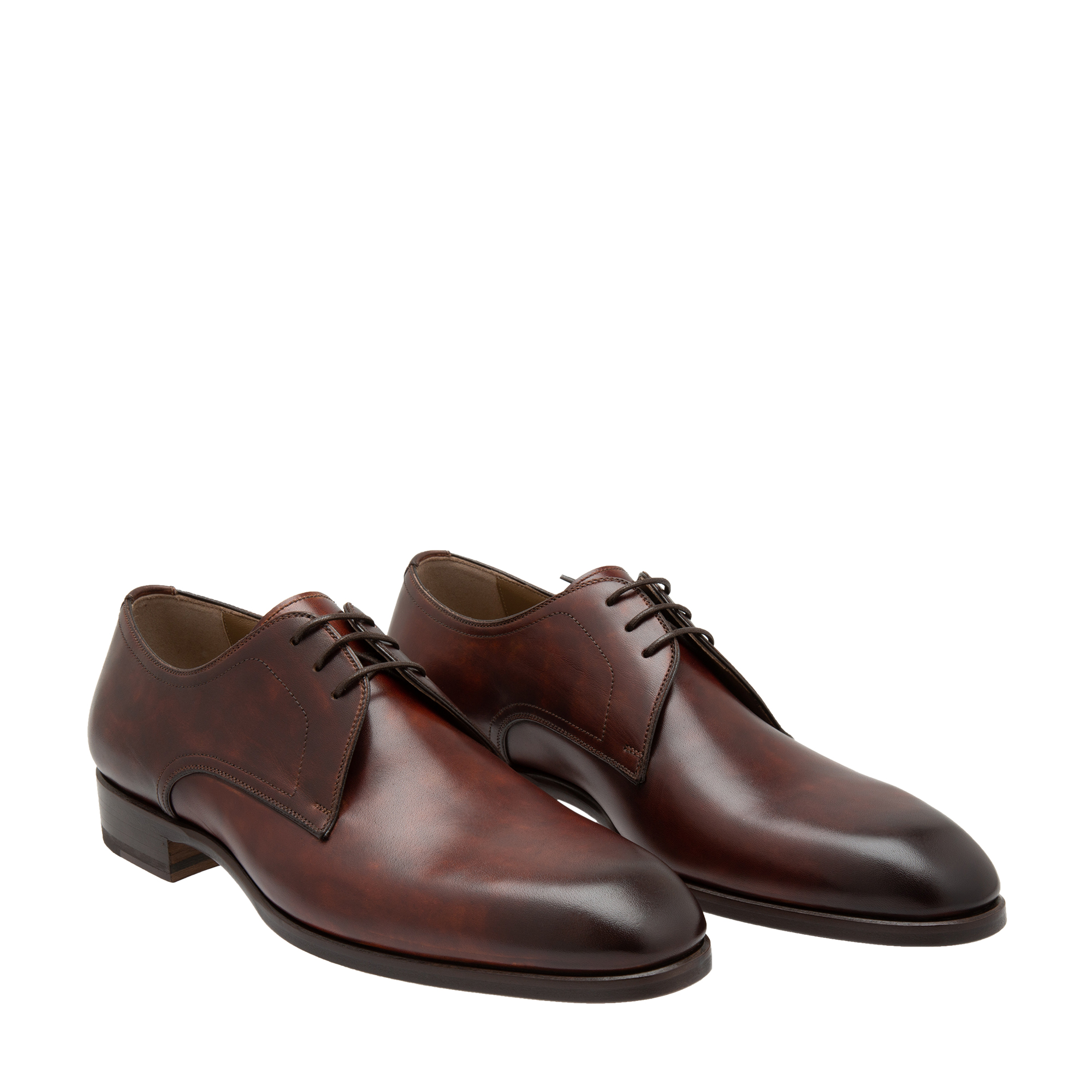 

Leather derby shoes, Brown