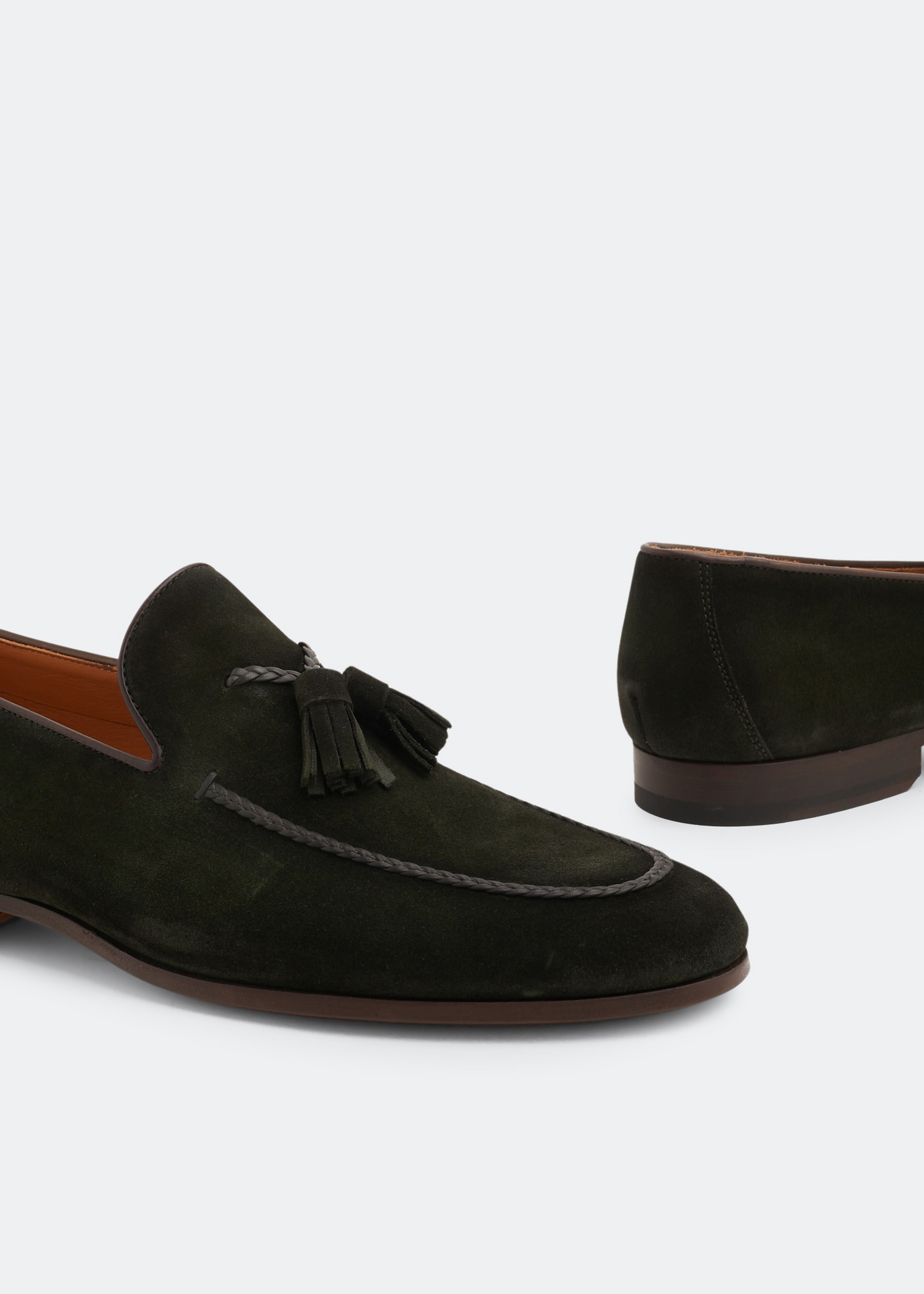 

Suede tassel loafers, Green