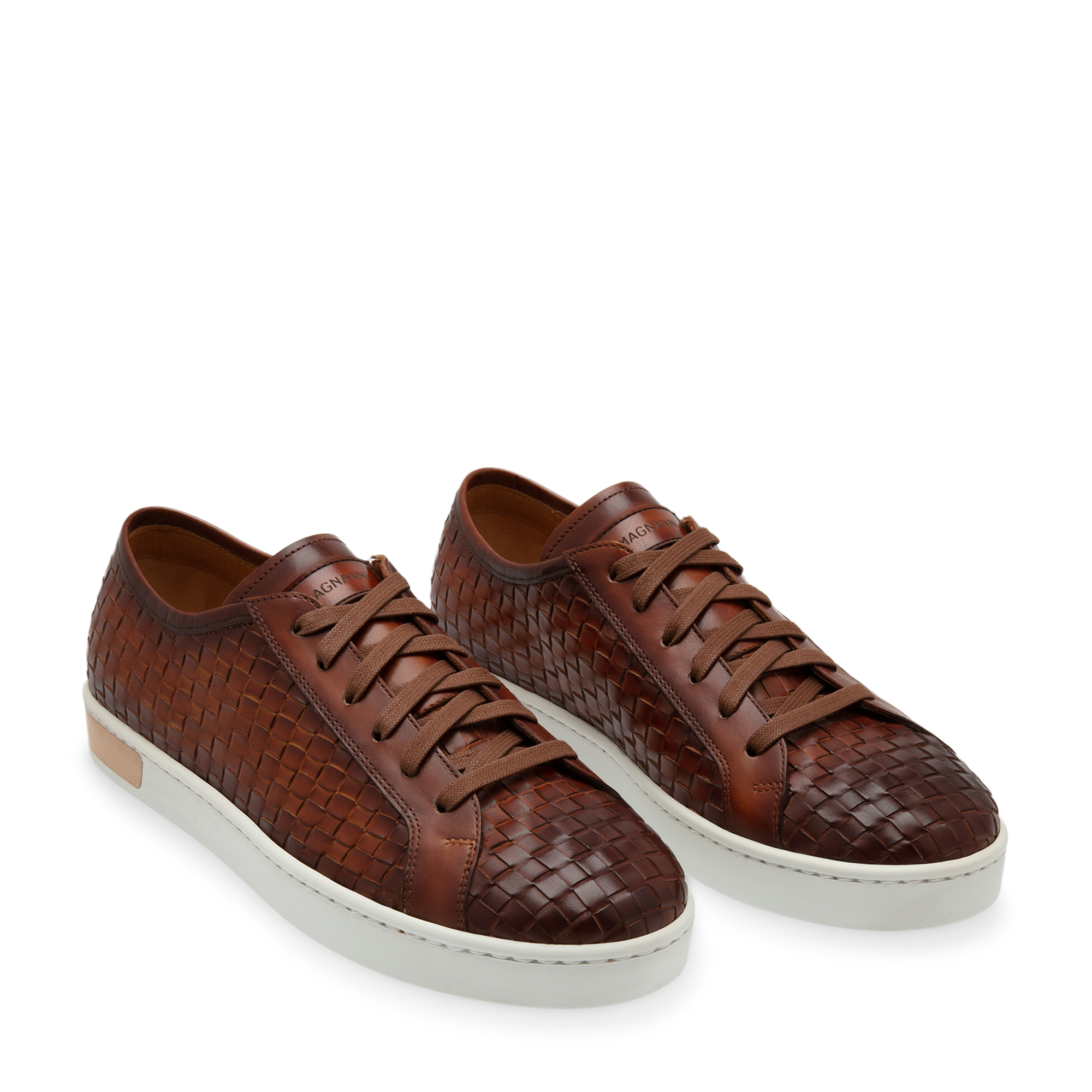 

Woven leather sneakers, Brown