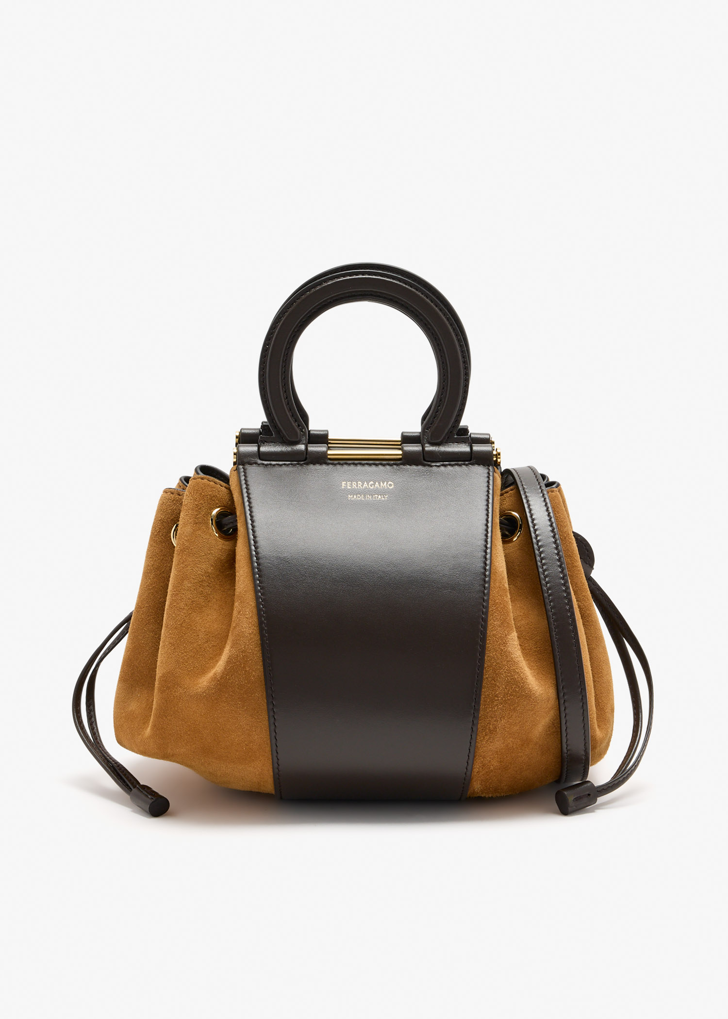 

Gancini top-handle bag, Brown