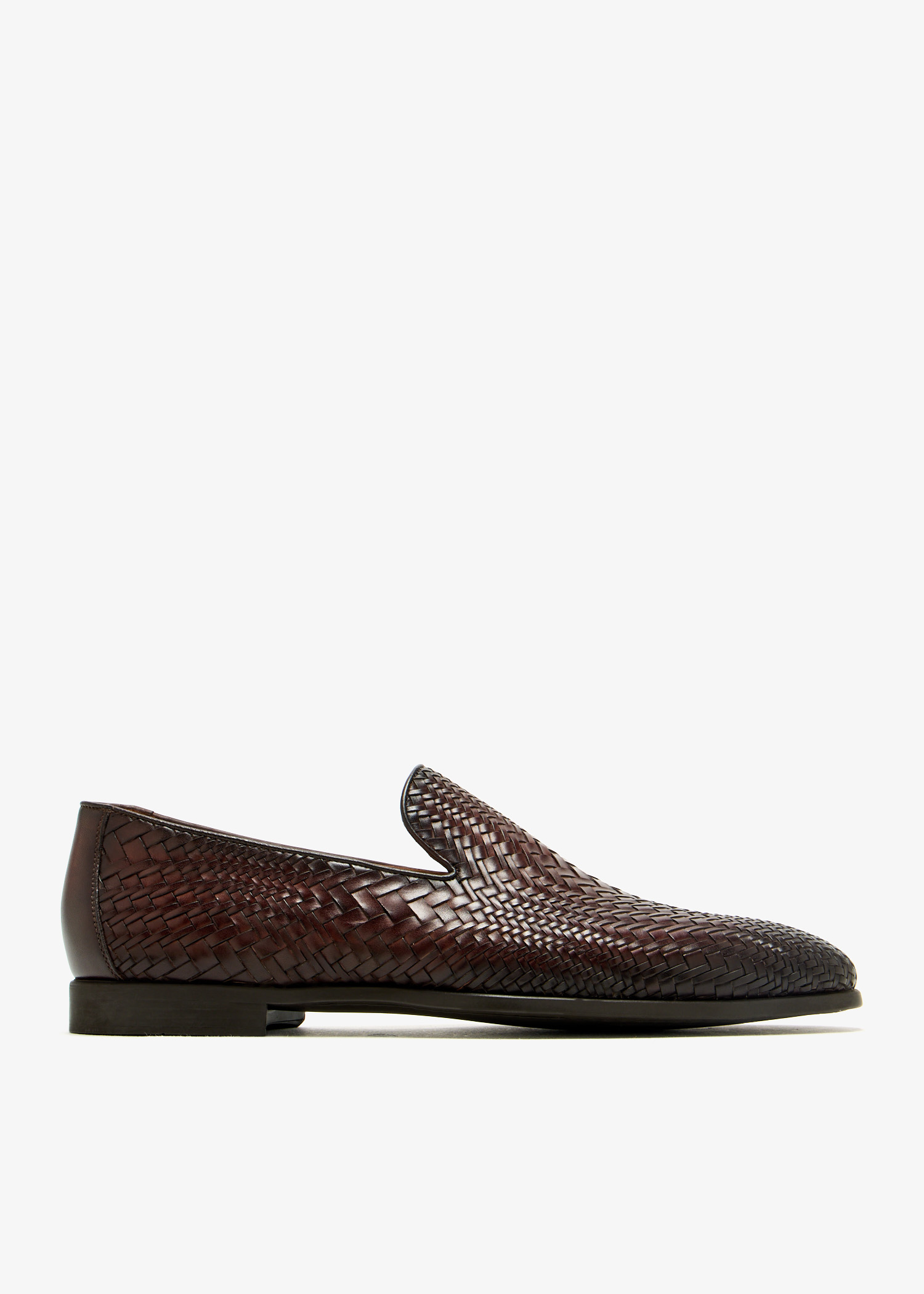 

Woven leather loafers, Brown