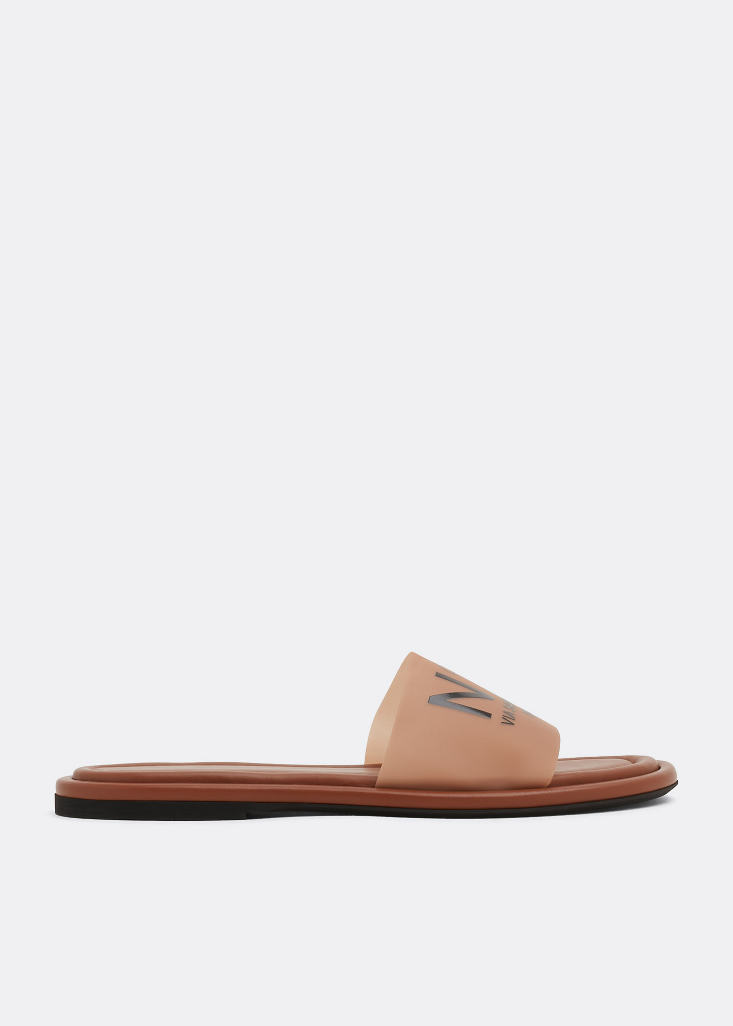 

Logo print slide sandals, Brown