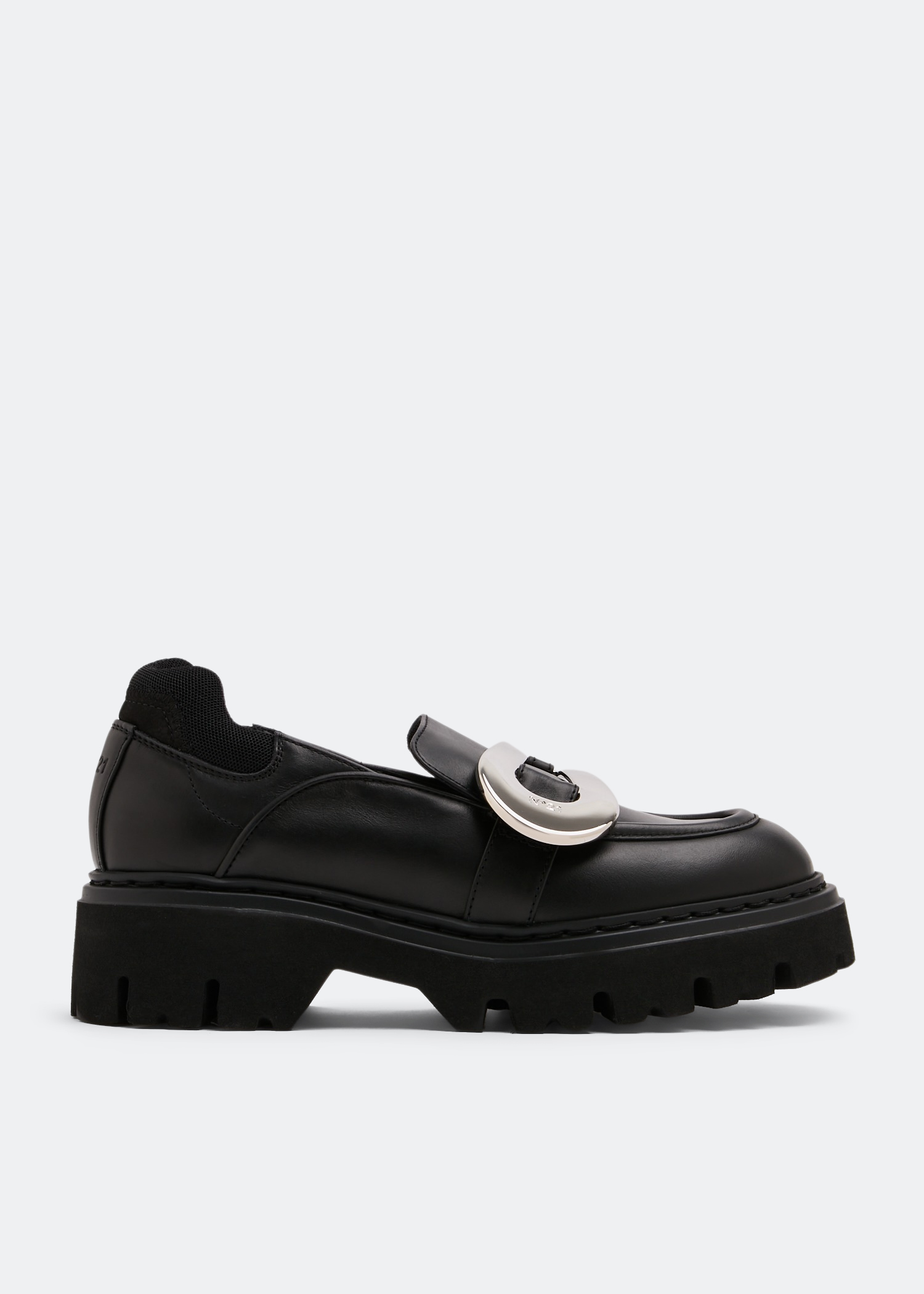 Buckle-embellished loafers, Black
