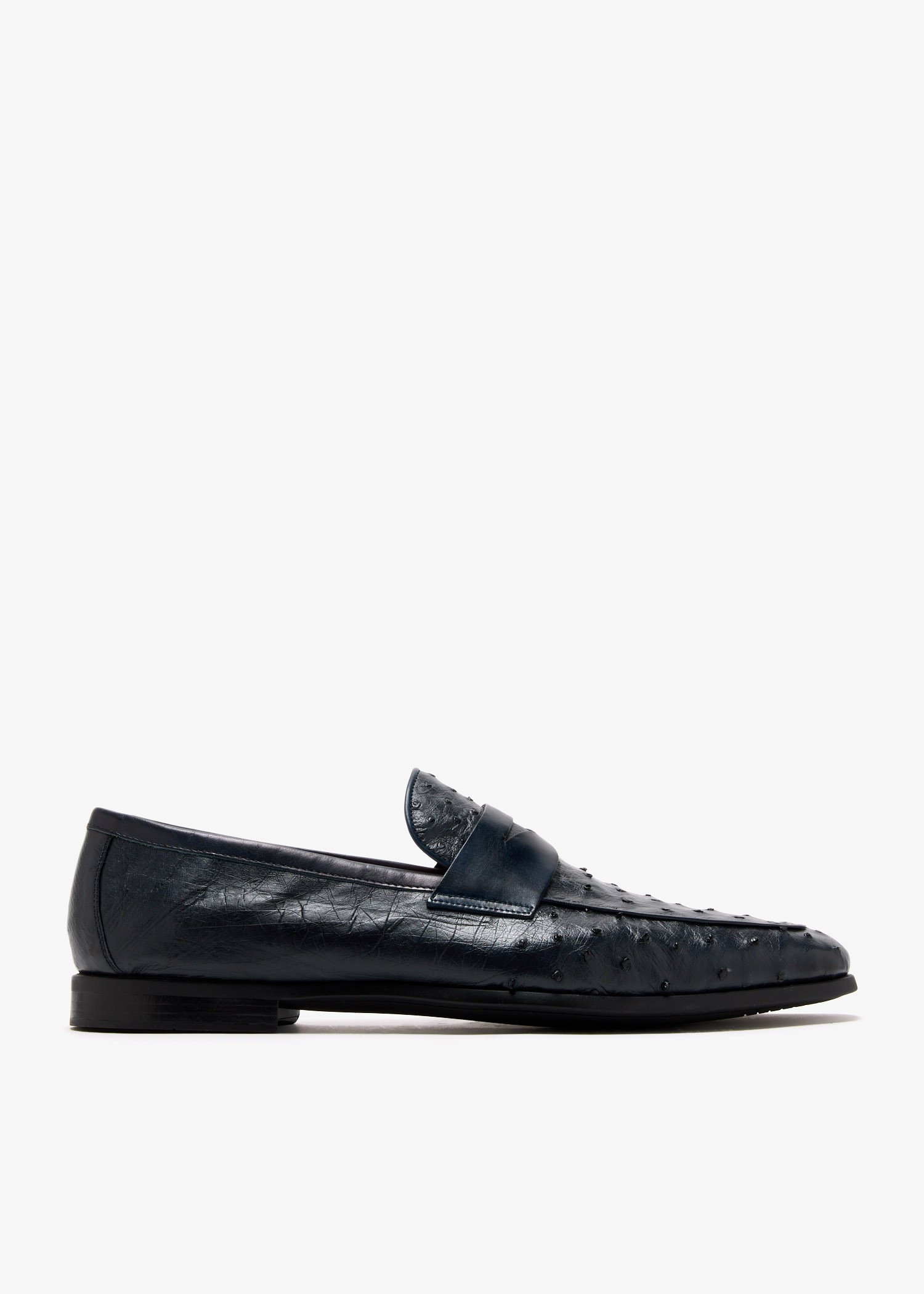 

Ostrich leather loafers, Navy