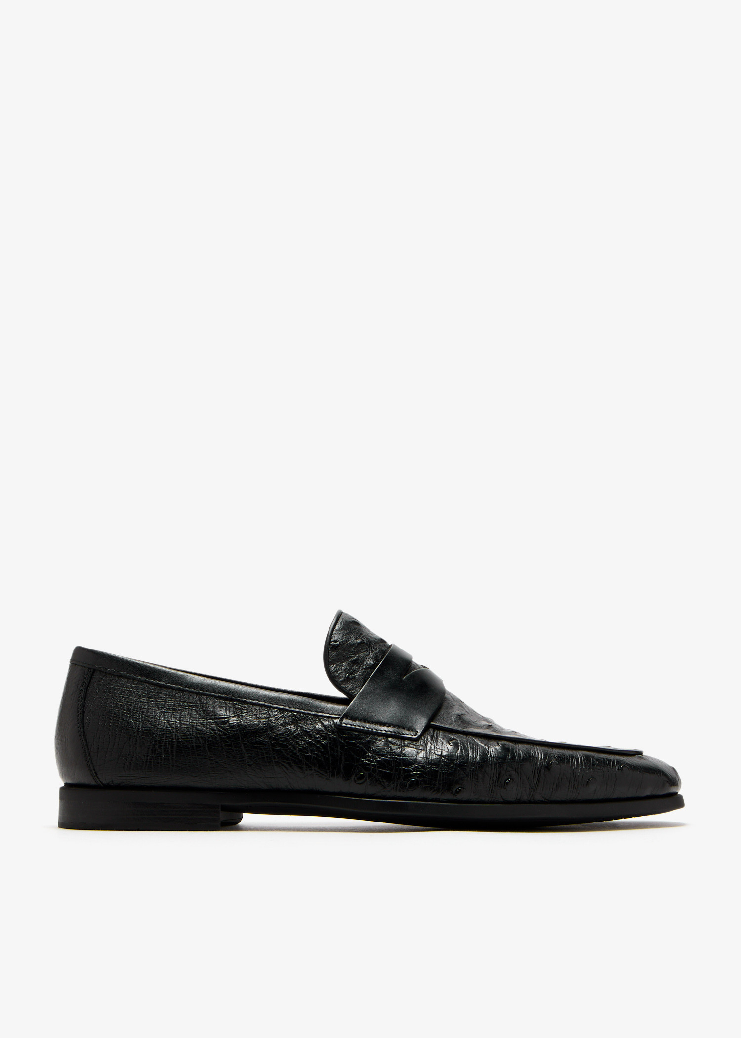 

Ostrich leather loafers, Black