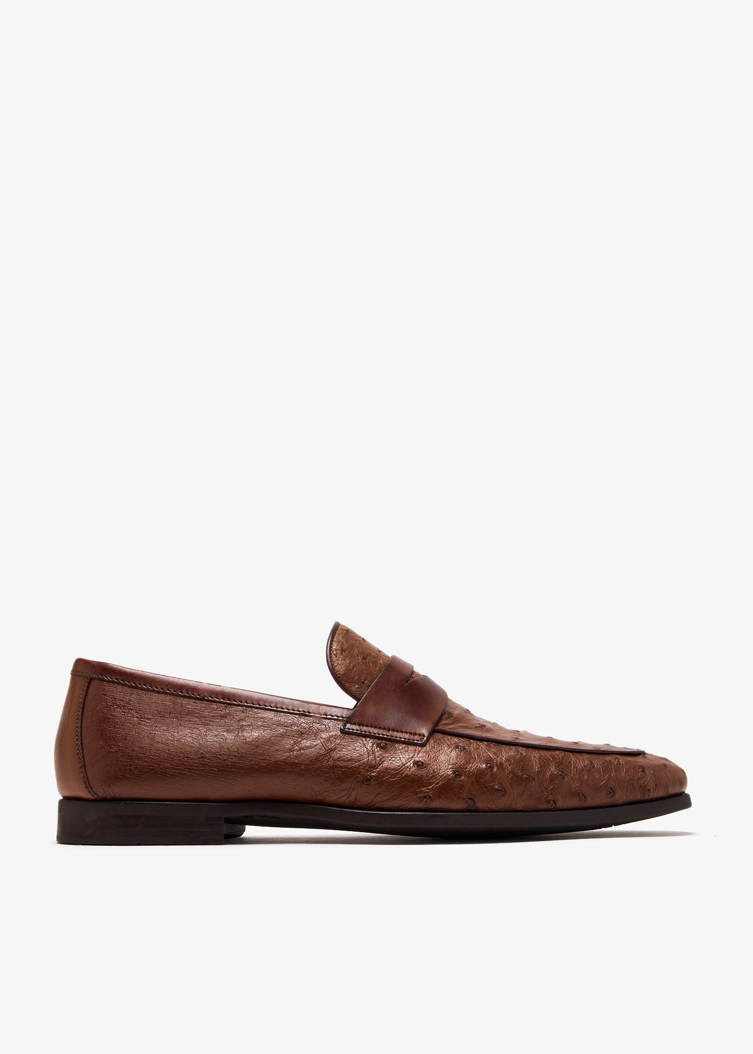 

Ostrich leather loafers, Brown