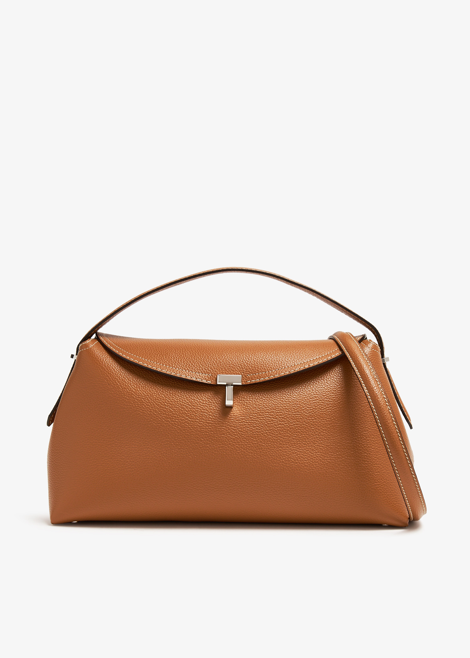 

T-Lock top handle bag, Brown