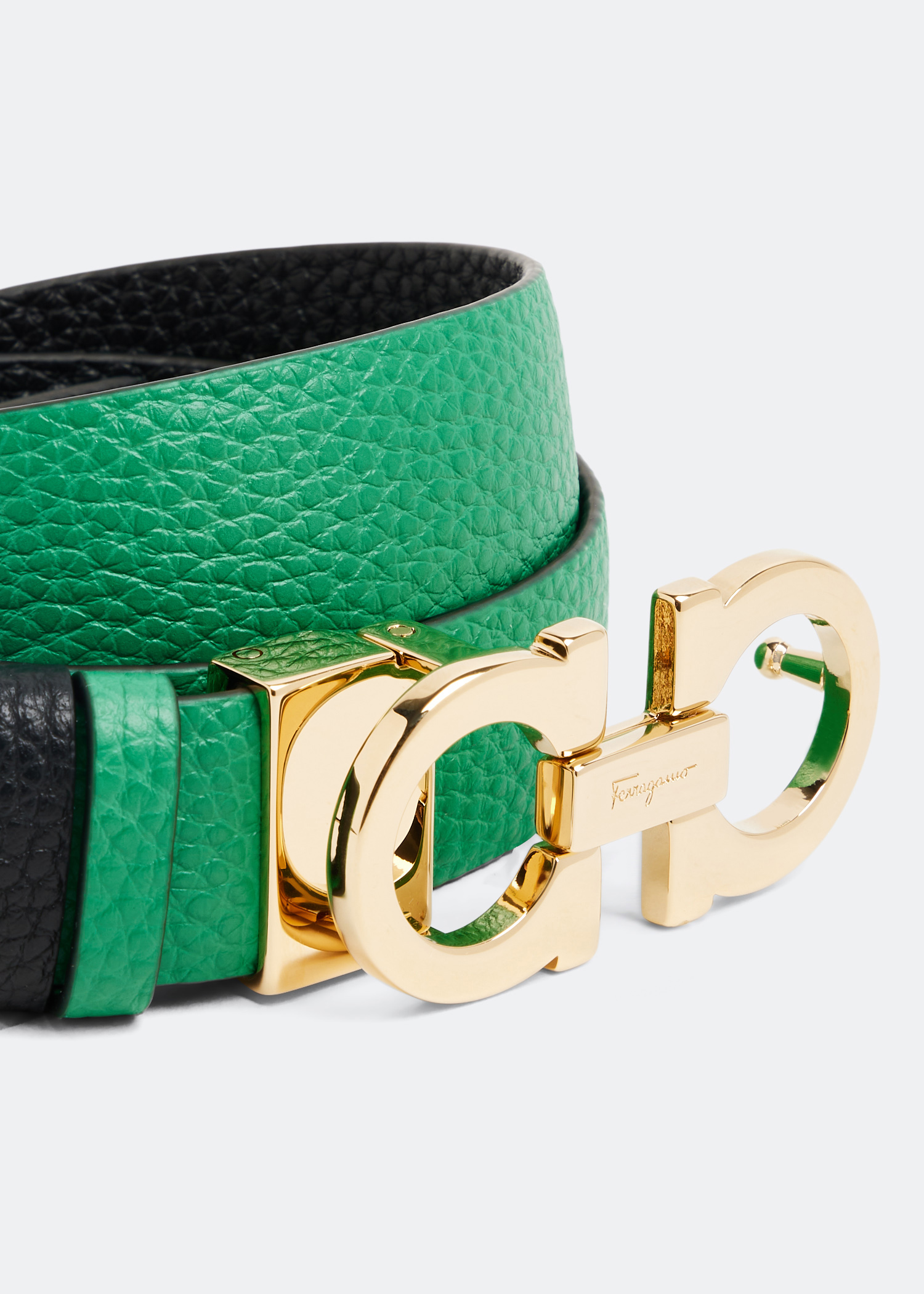 

Reversible Gancini belt, Green