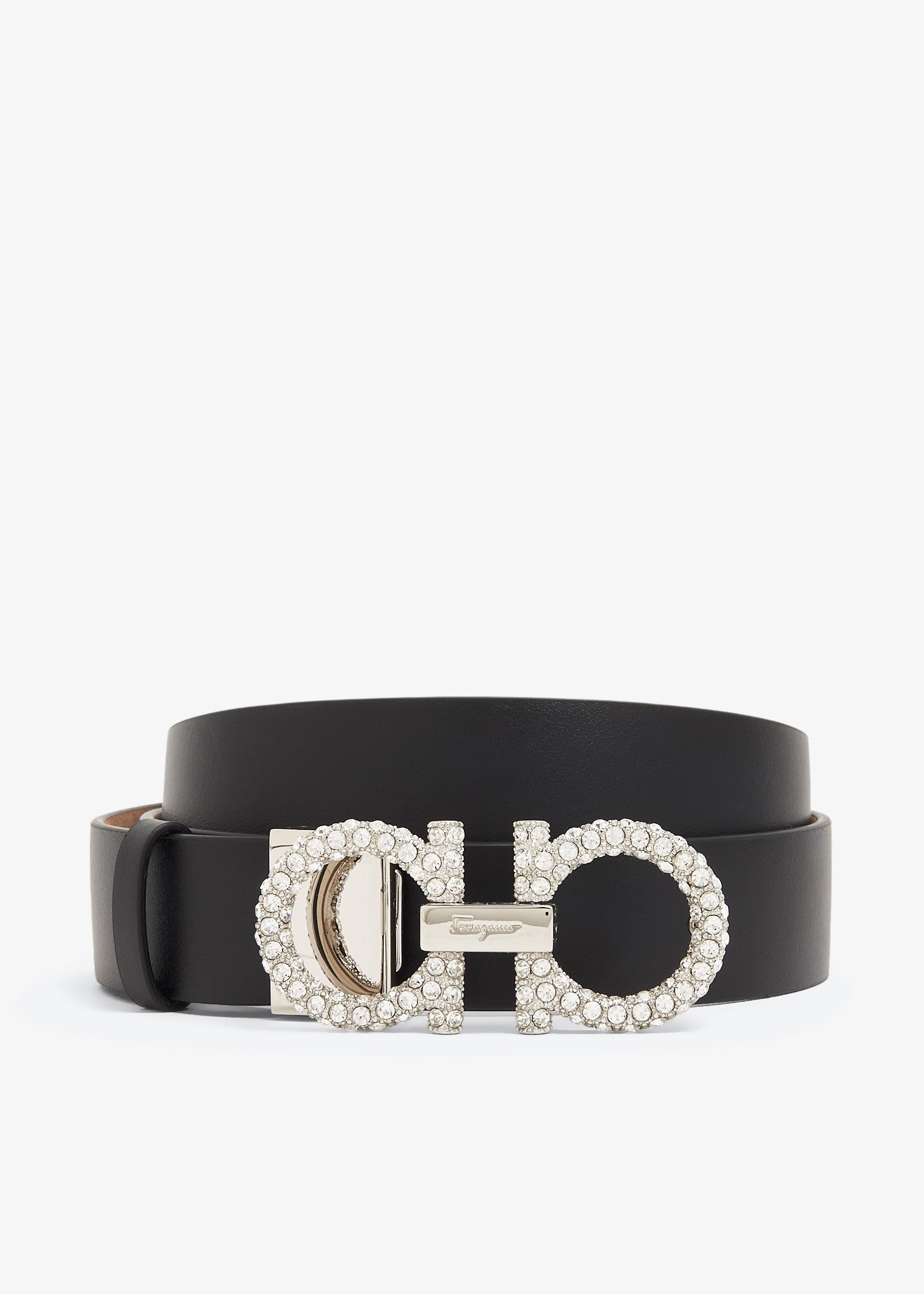 

Adjustable Gancini belt, Black