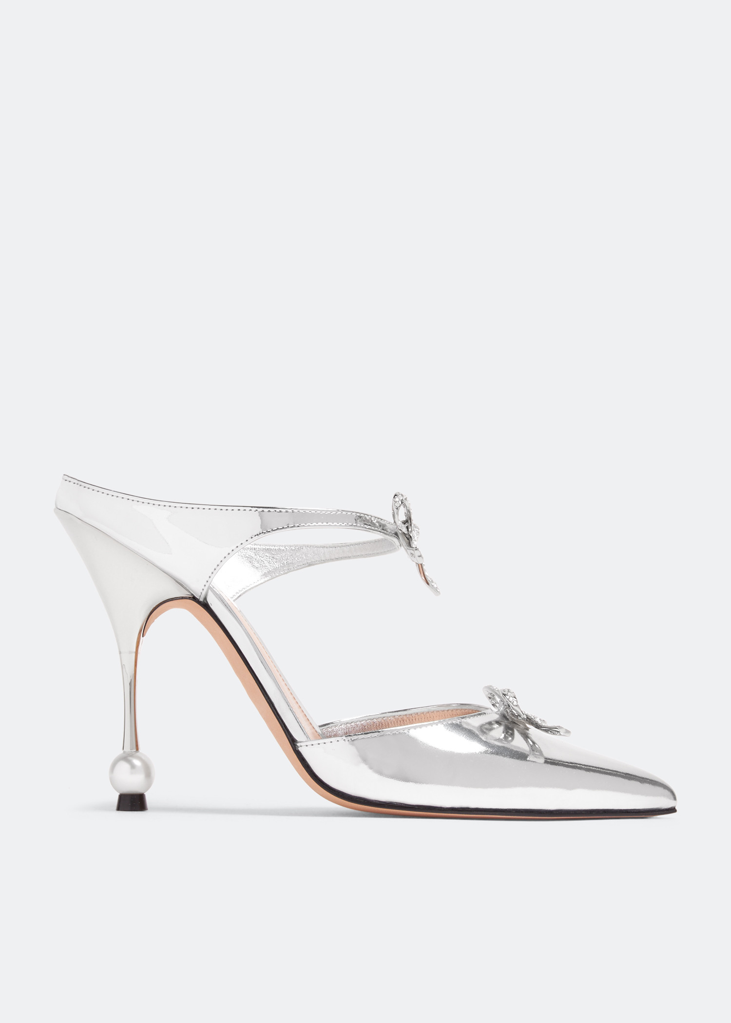 

Diamond Ribbons mules, Silver