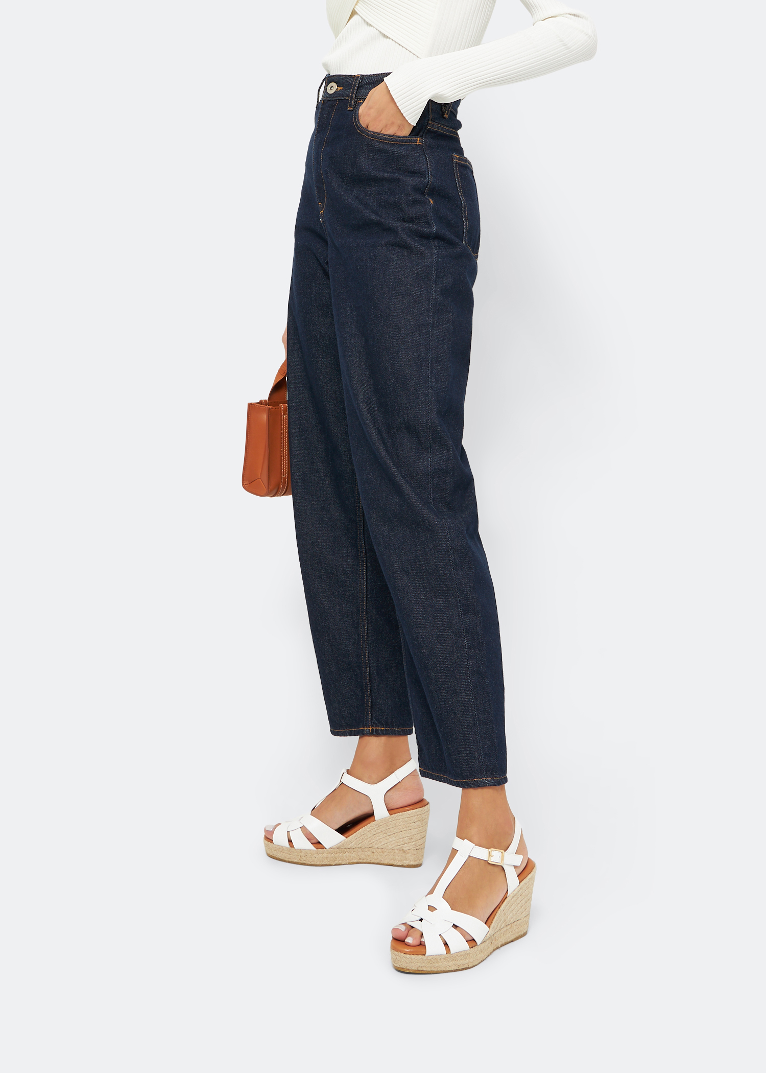 

Leather espadrille wedge sandals, White