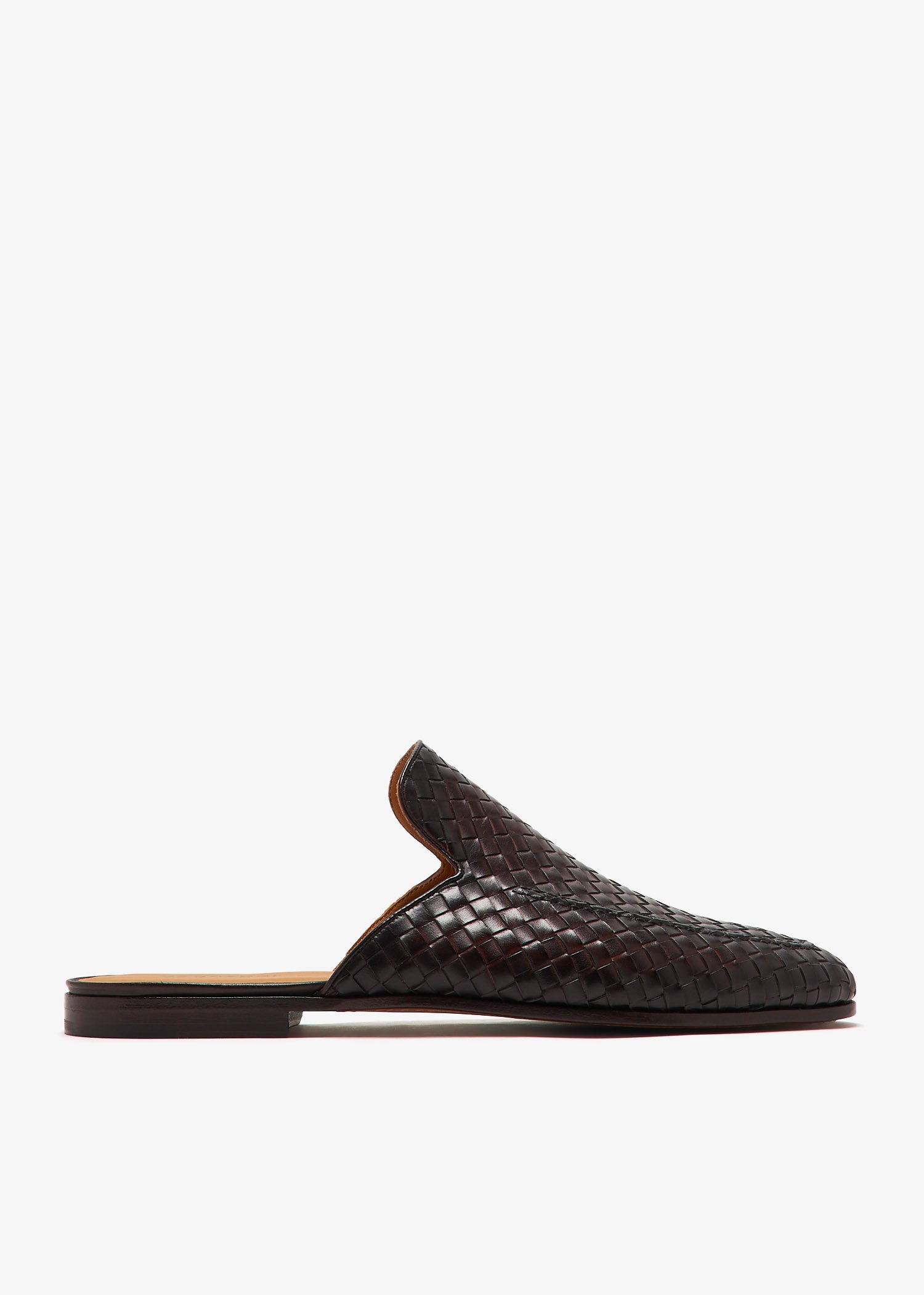 

Woven leather slippers, Brown