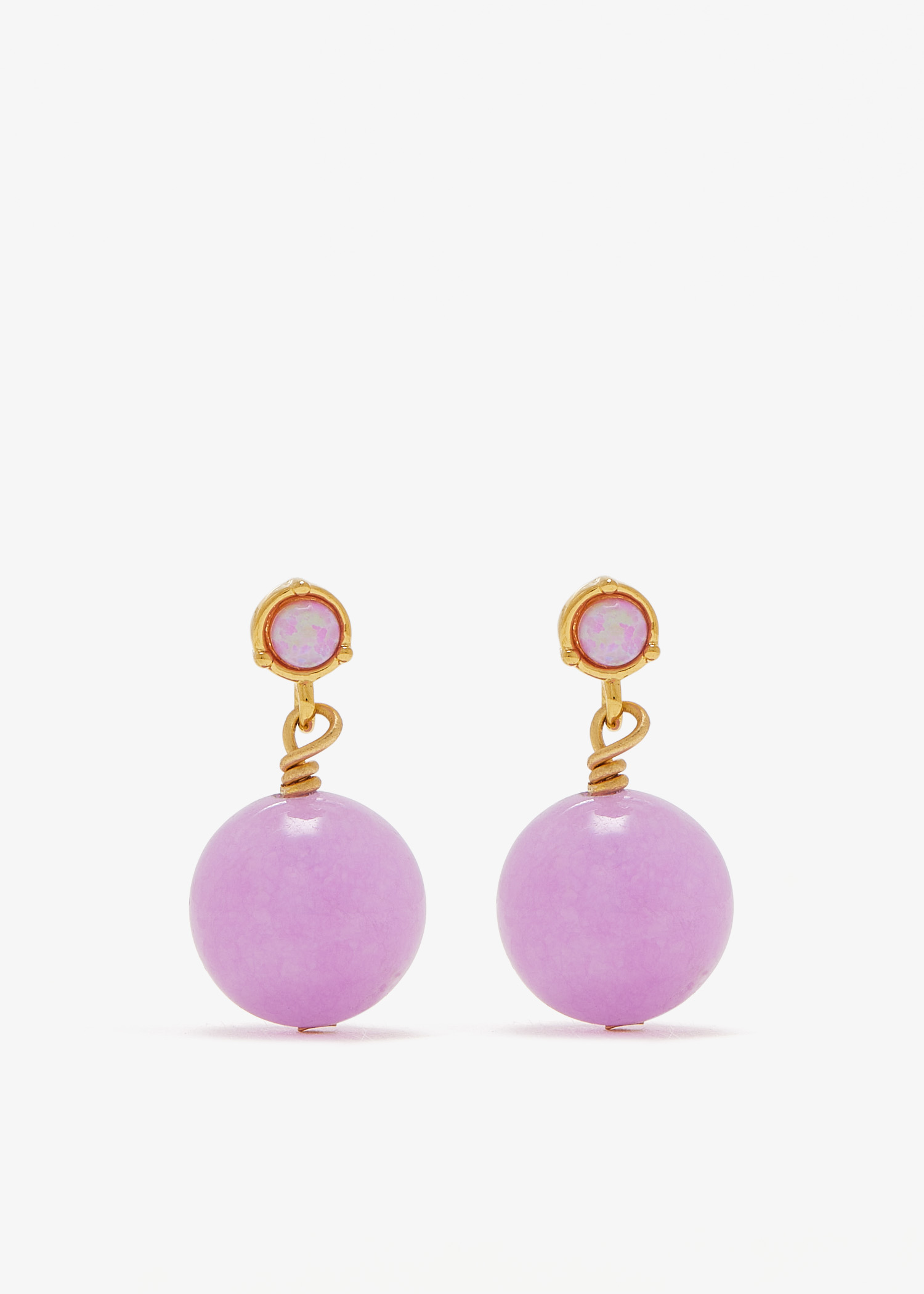 

Ball earrings, Purple