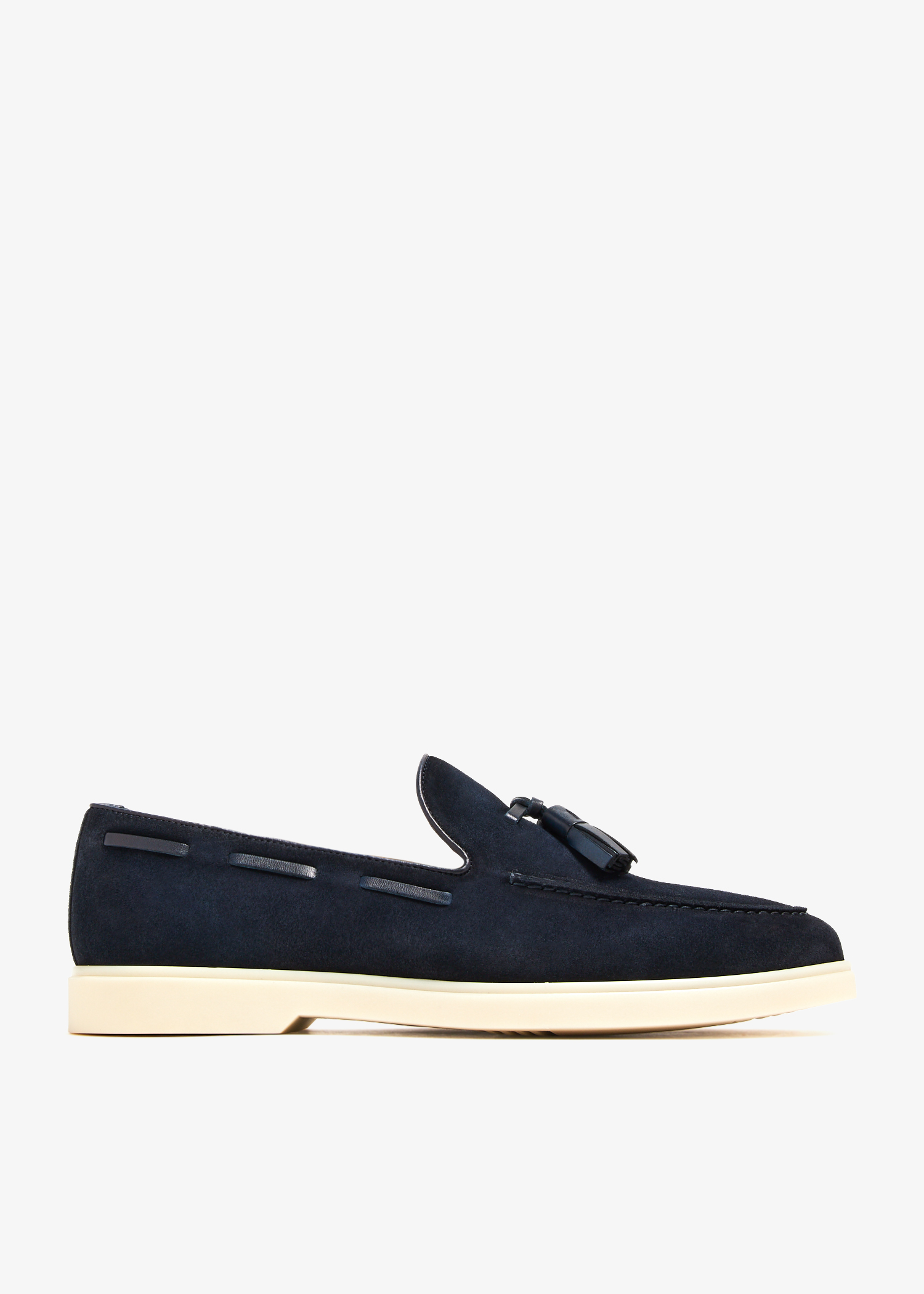 

Suede tassel loafers, Navy