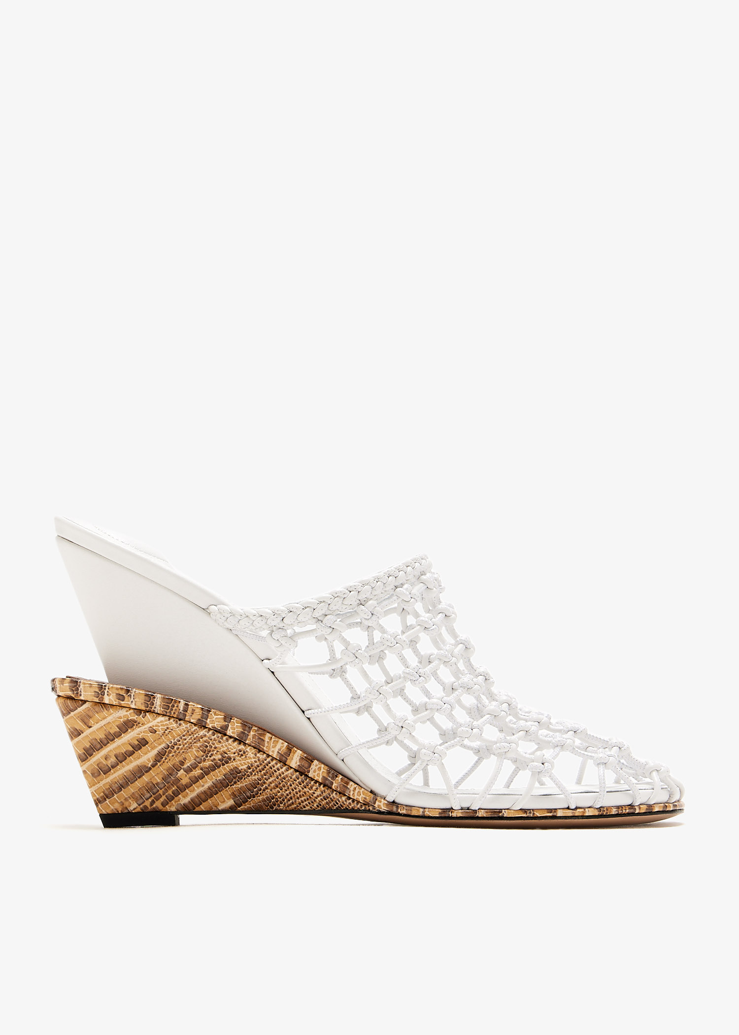 

Les Doubles Tresses wedge mules, White