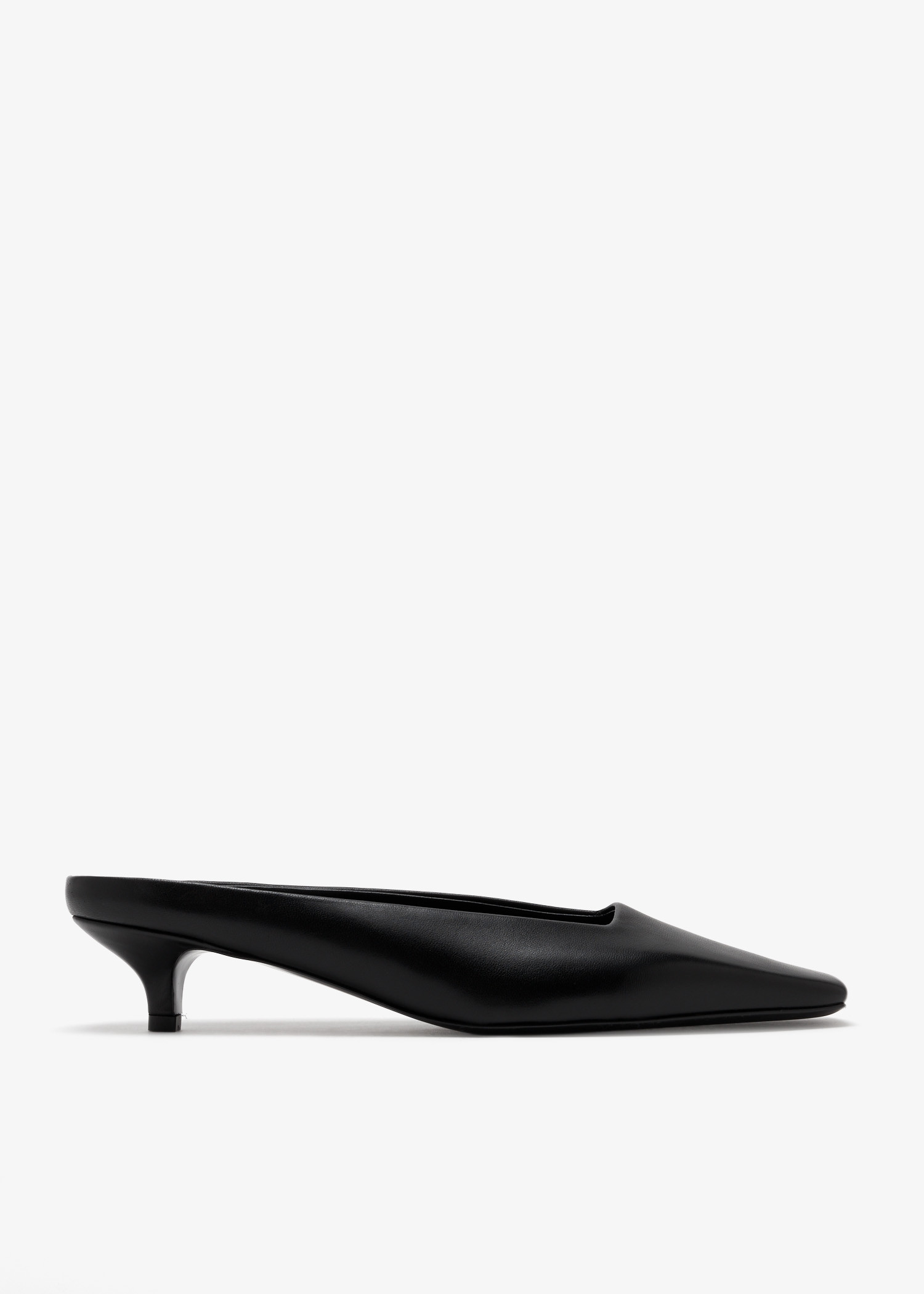 

Square leather mules, Black