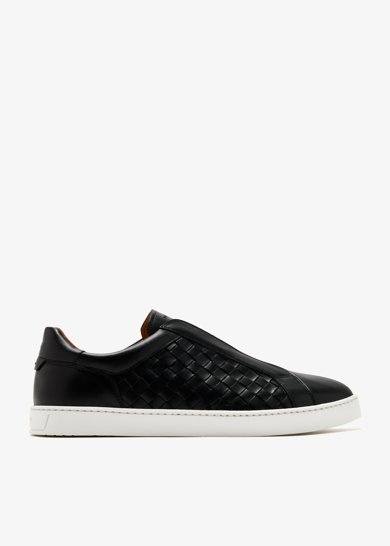 

Woven leather sneakers, Black