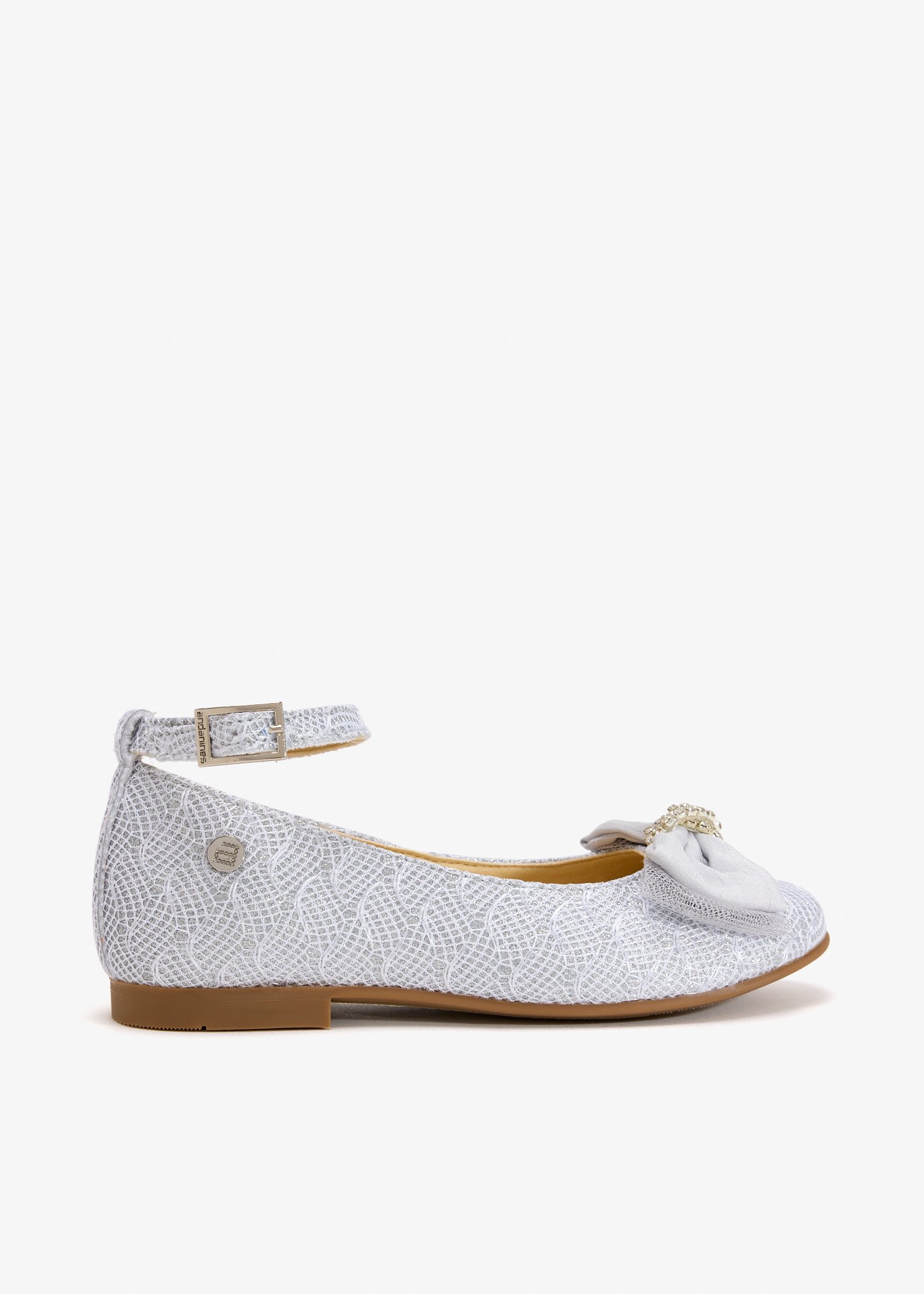 

Bow-embellished ballerinas, Silver