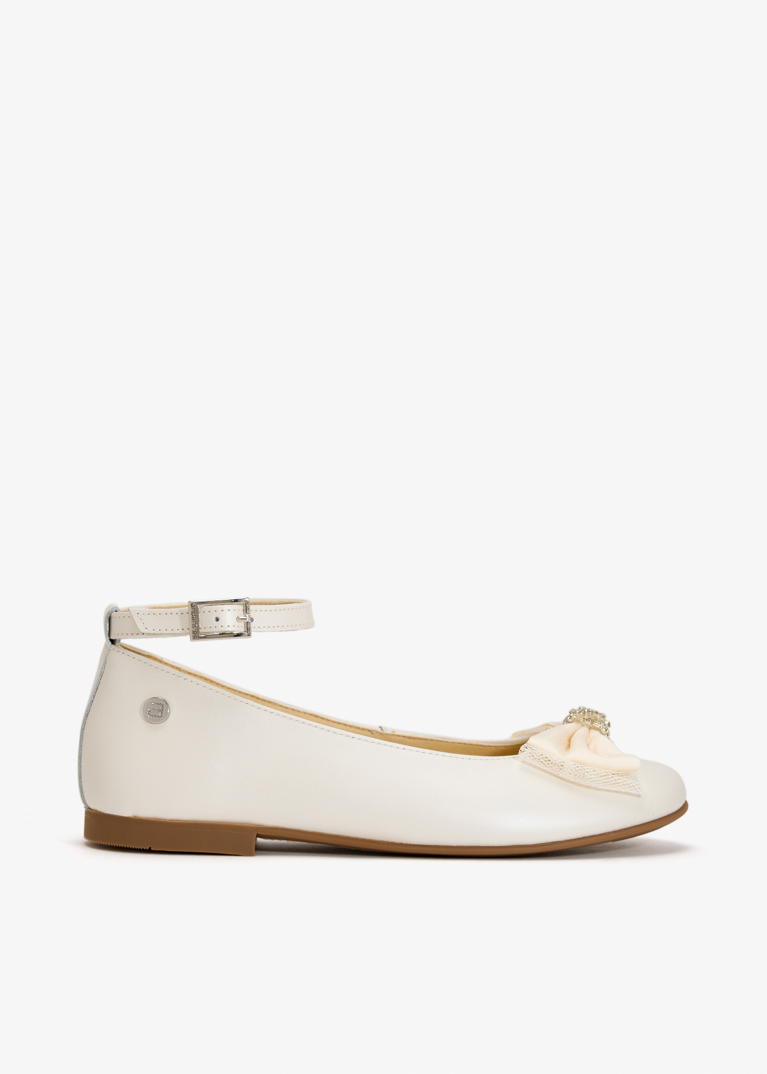 

Bow-embellished ballerinas, Cream