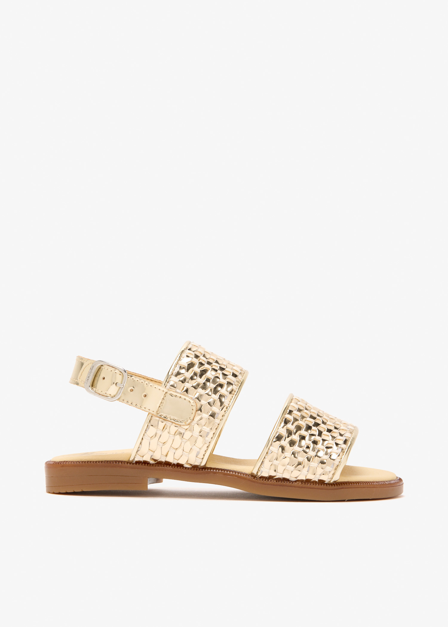 

Braided leather sandals, Gold