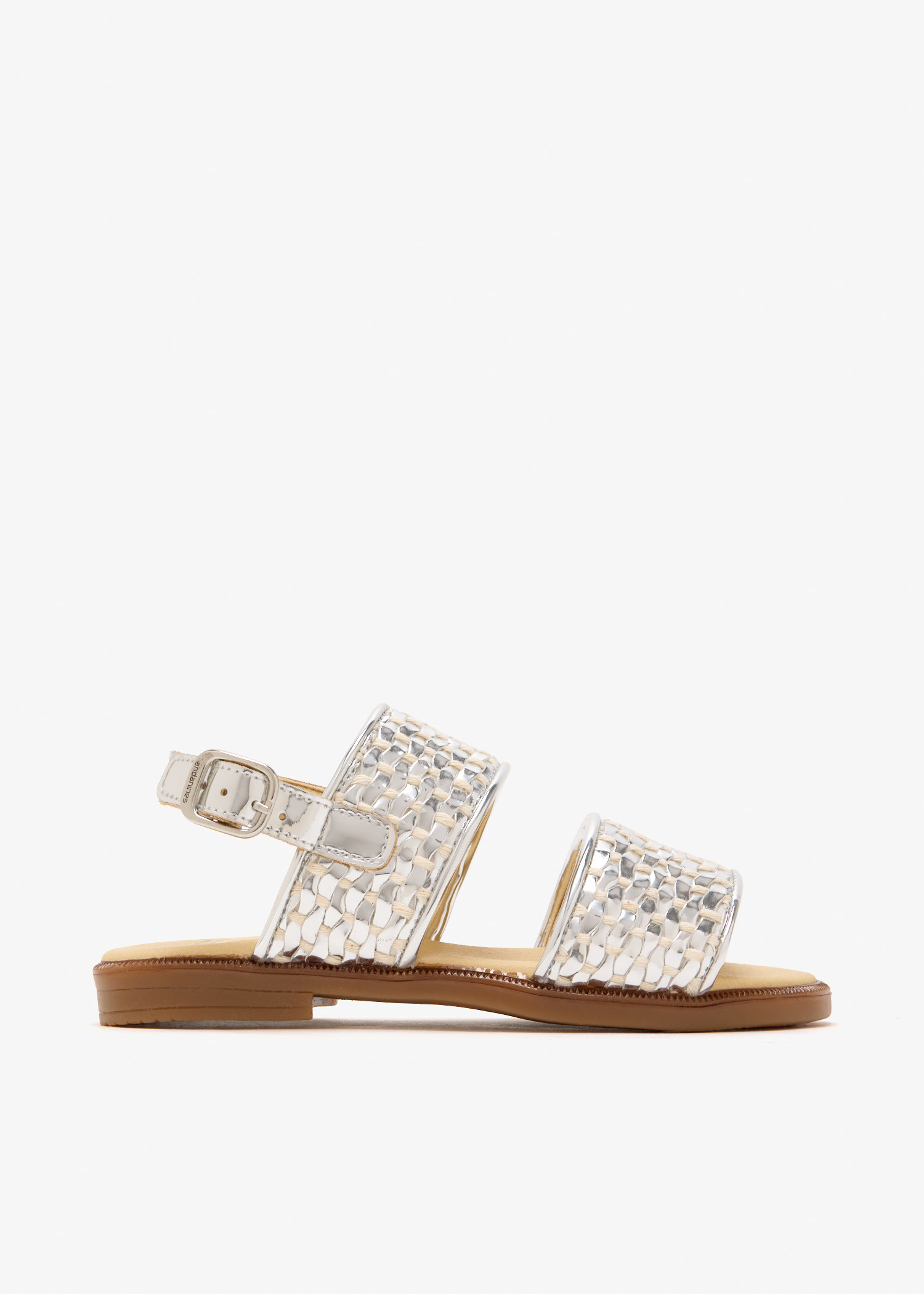 

Braided leather sandals, Silver