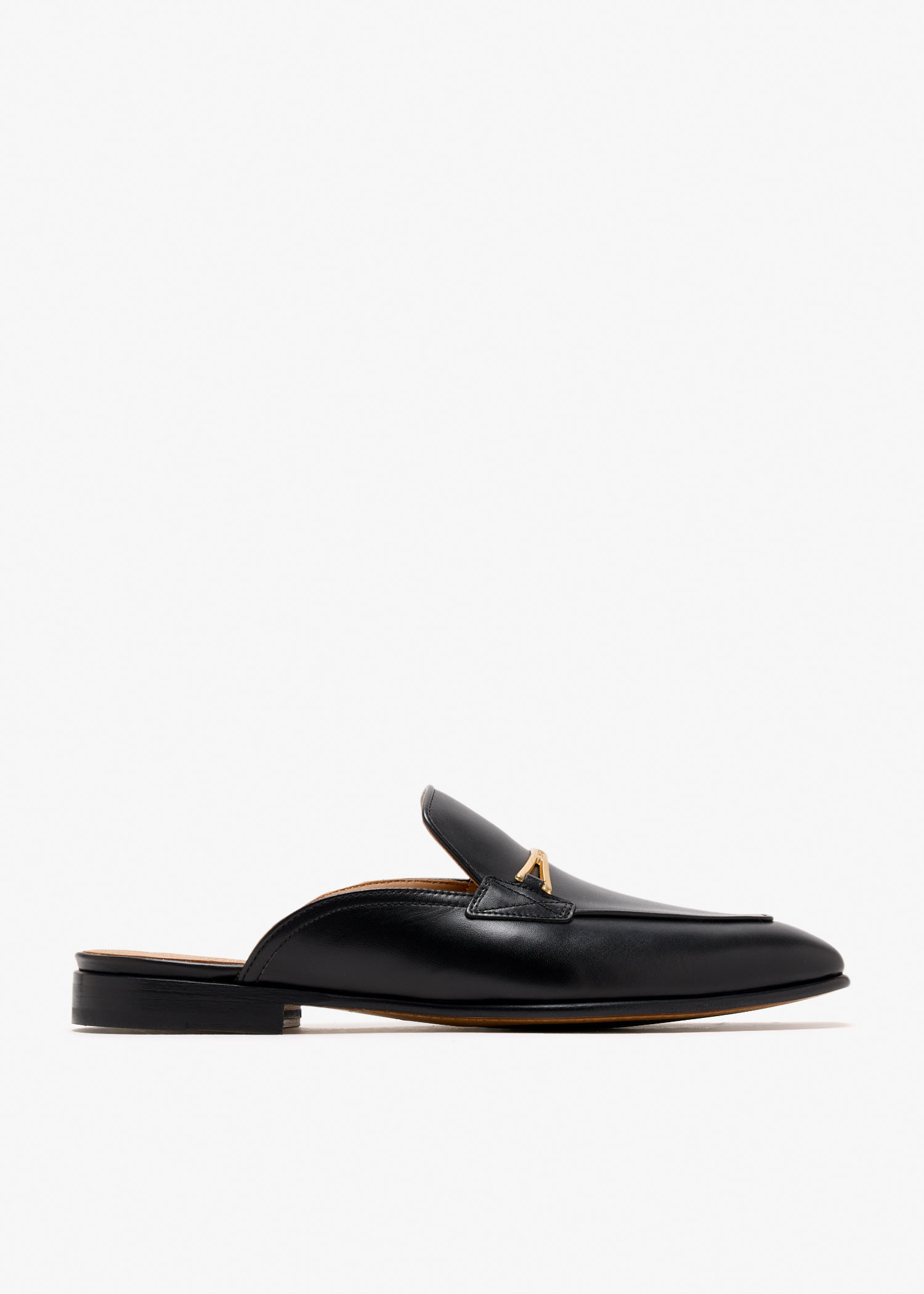 

Leather slippers, Black