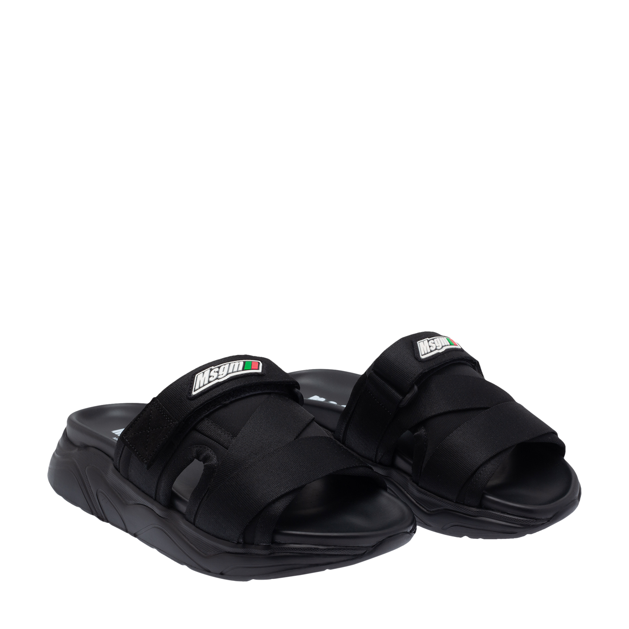 

Chunky sole slides, Black