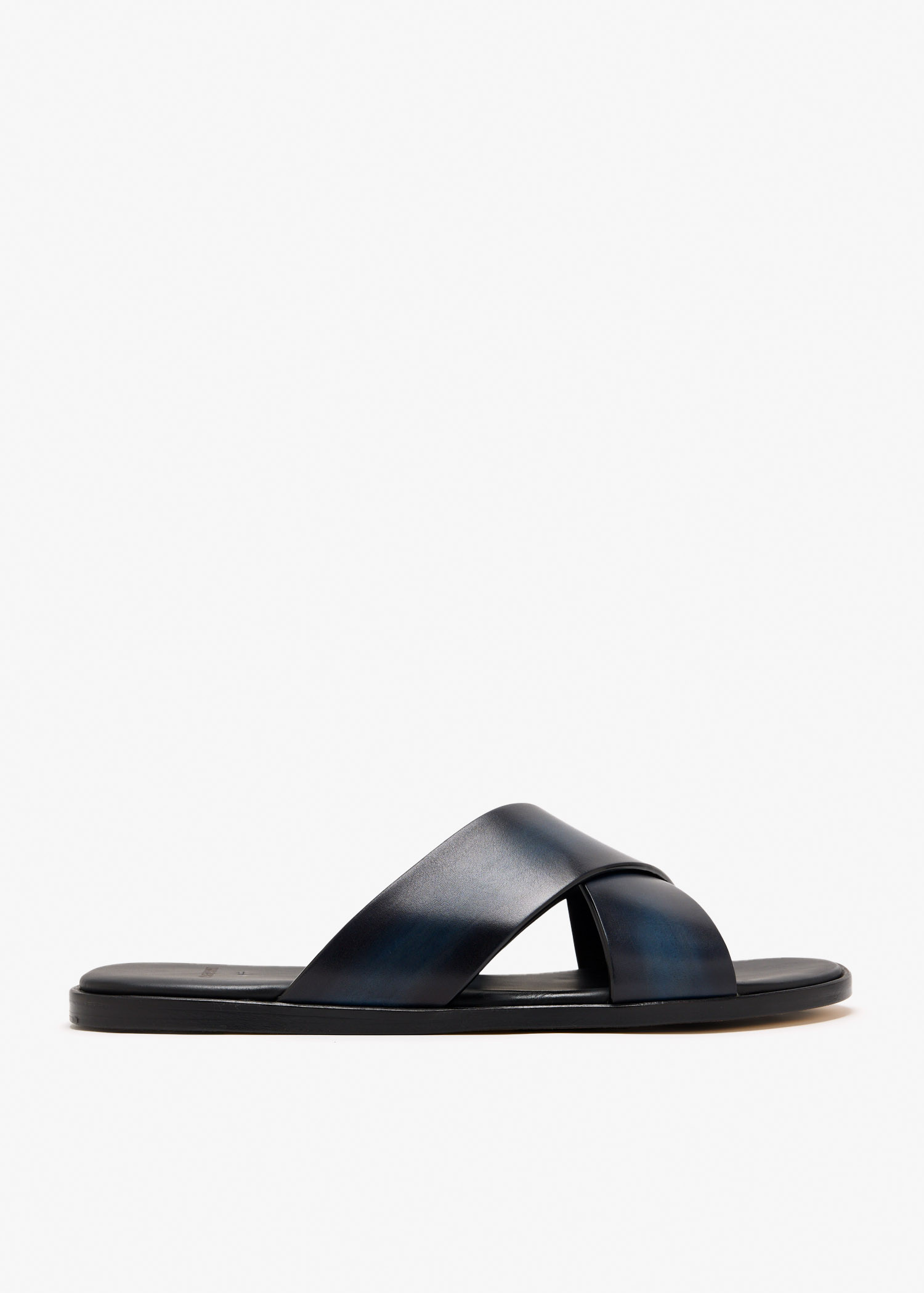 

Criss cross leather sandals, Navy