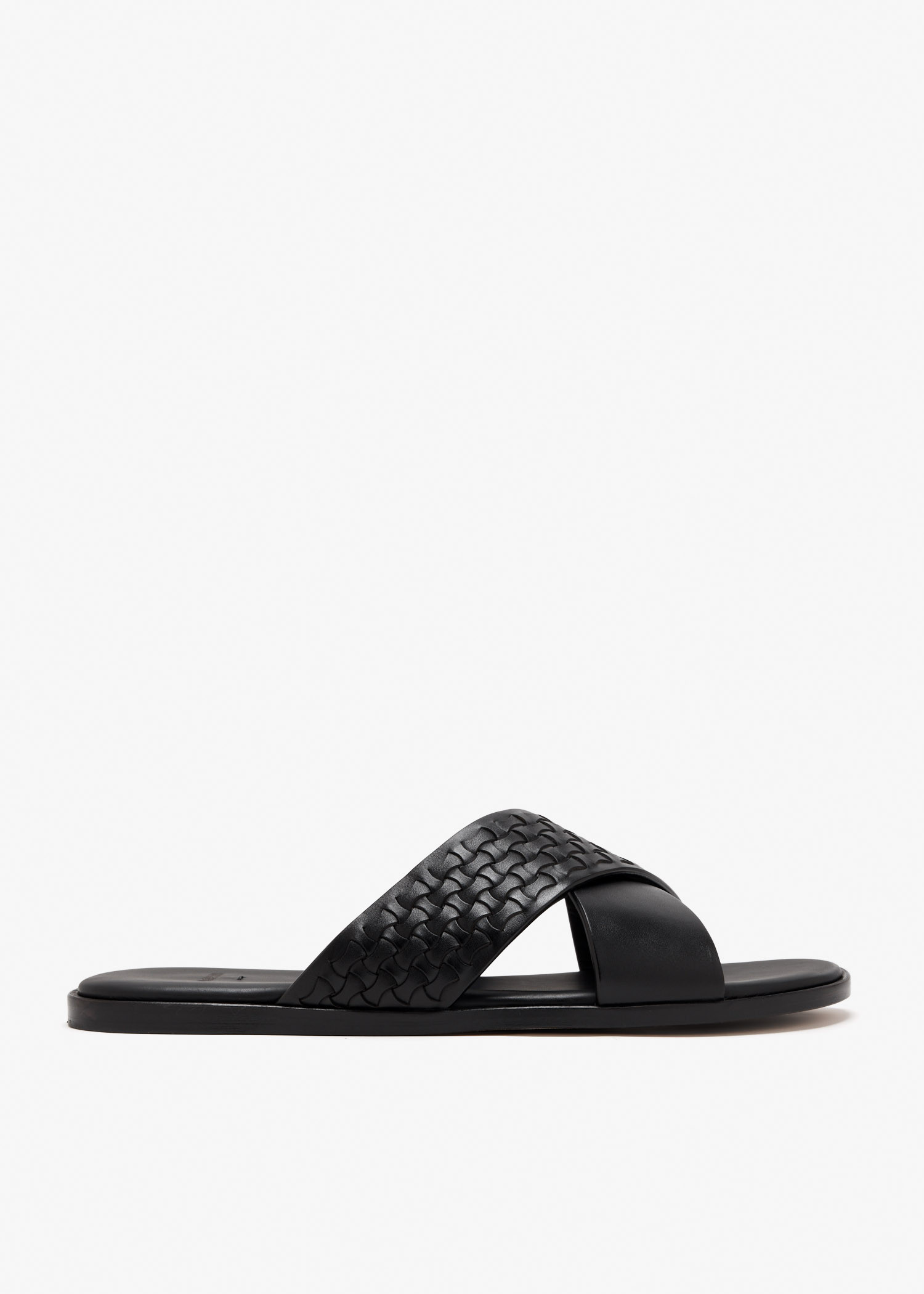 

Woven leather sandals, Black
