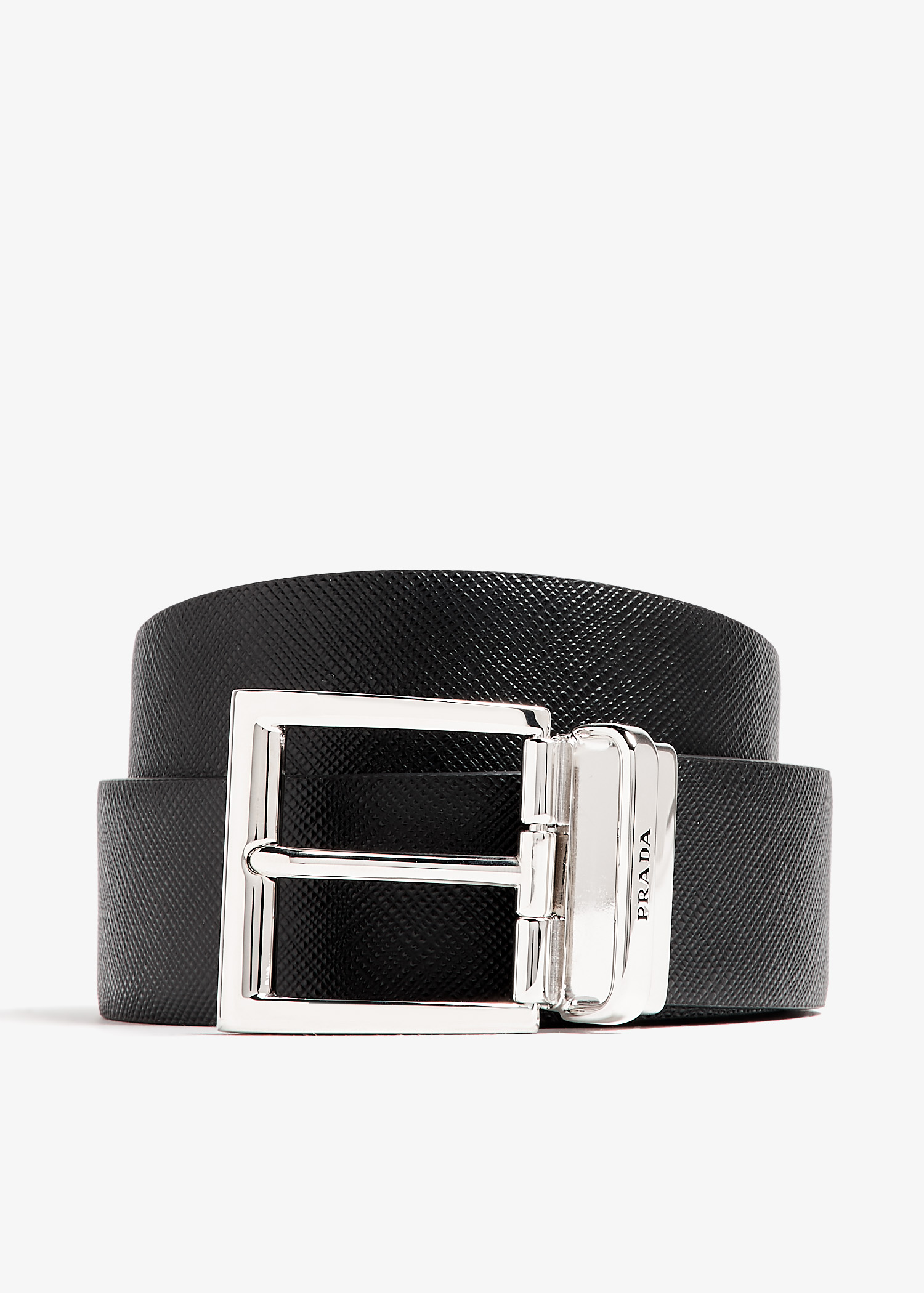 

Reversible Saffiano leather belt, Black