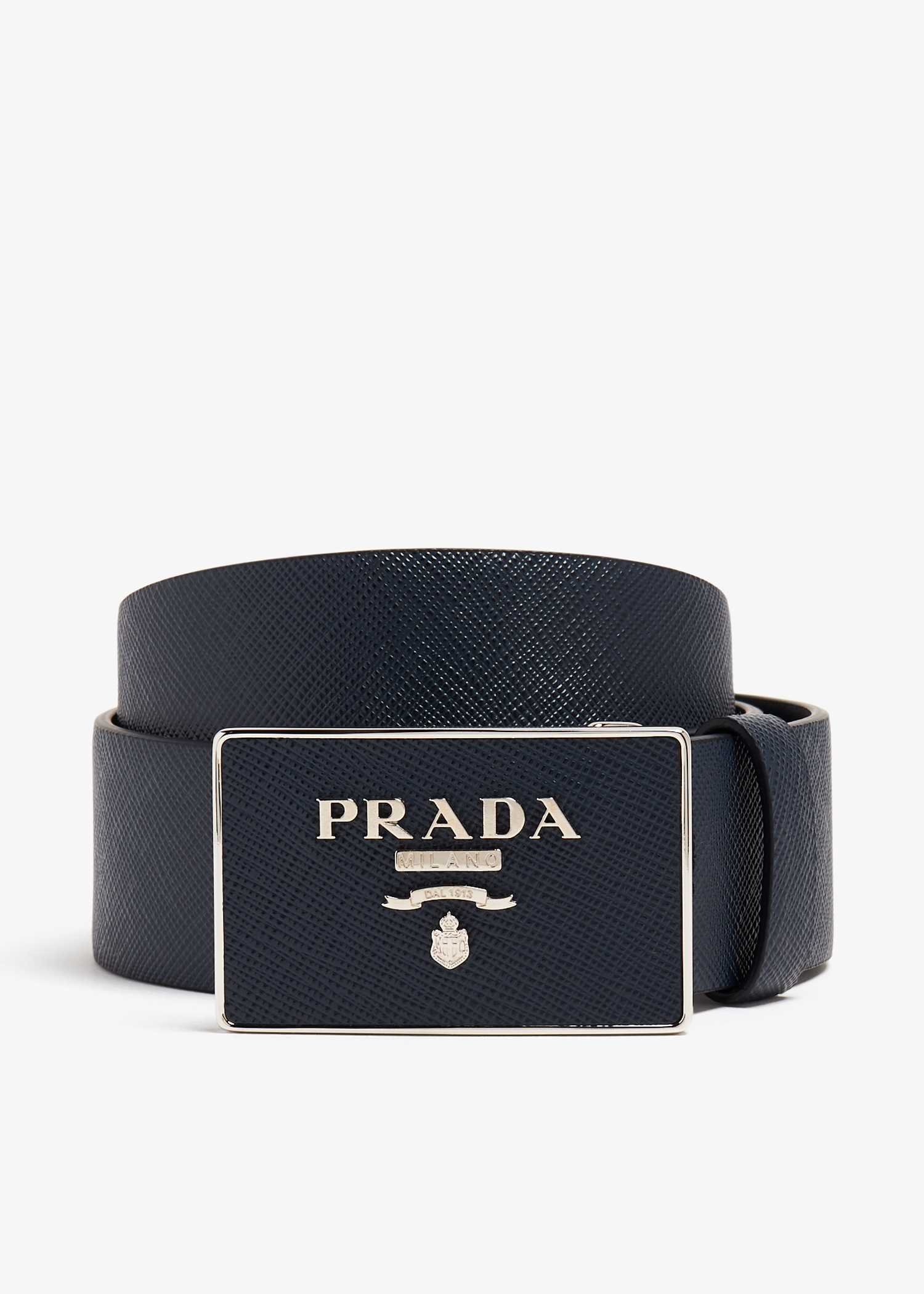 

Saffiano leather belt, Blue