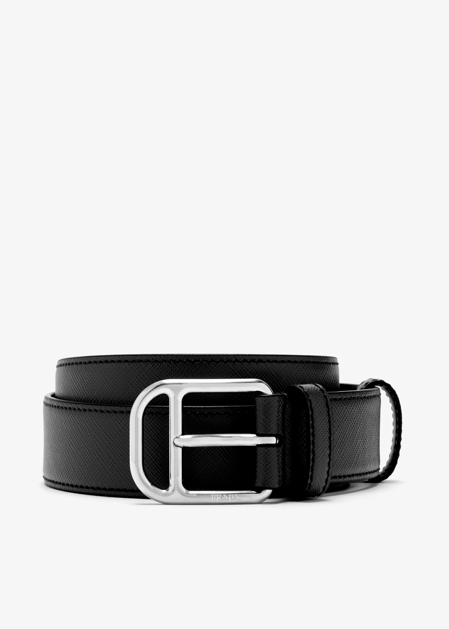 

Saffiano leather belt, Black