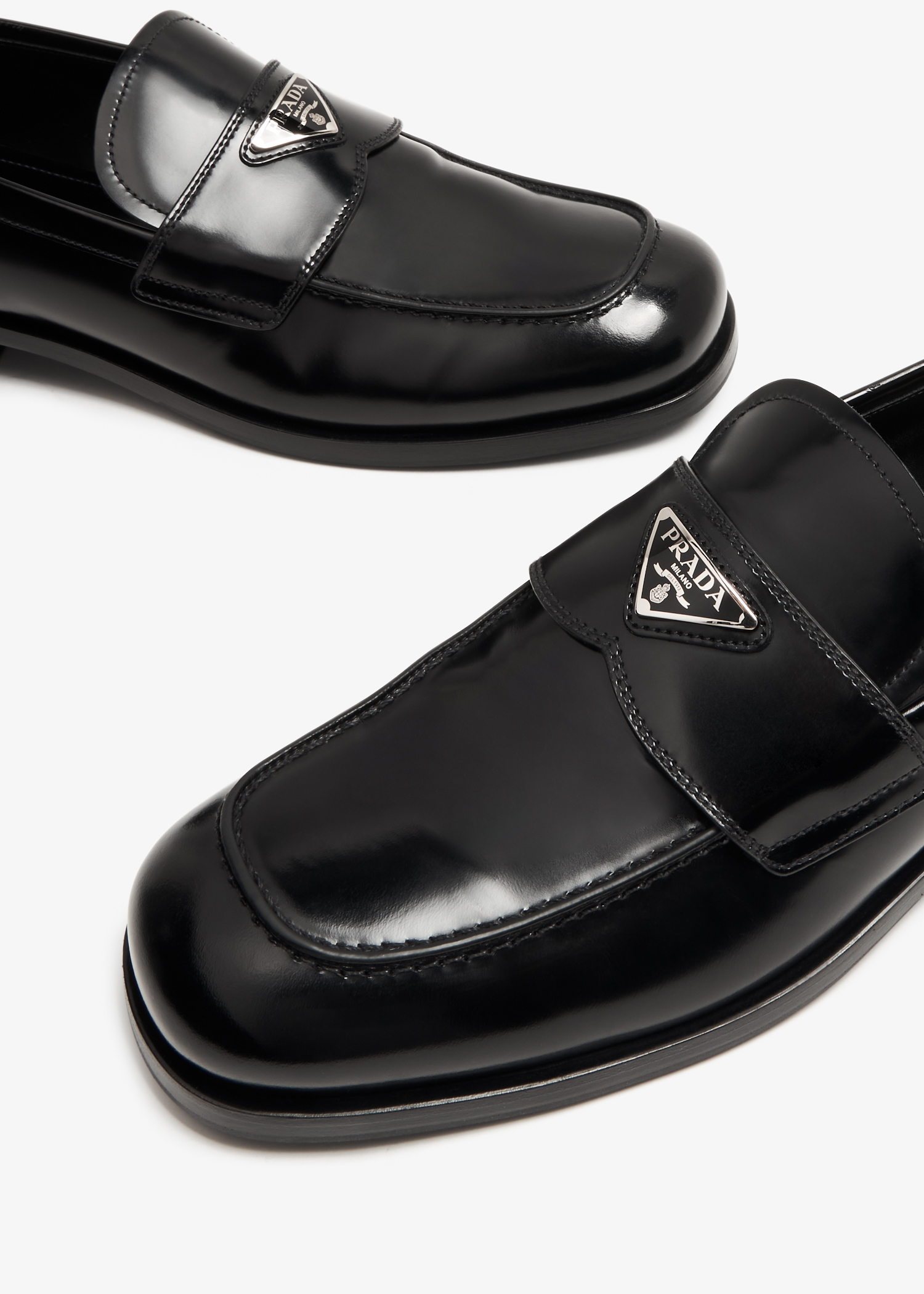 

Brushed leather loafers, Black